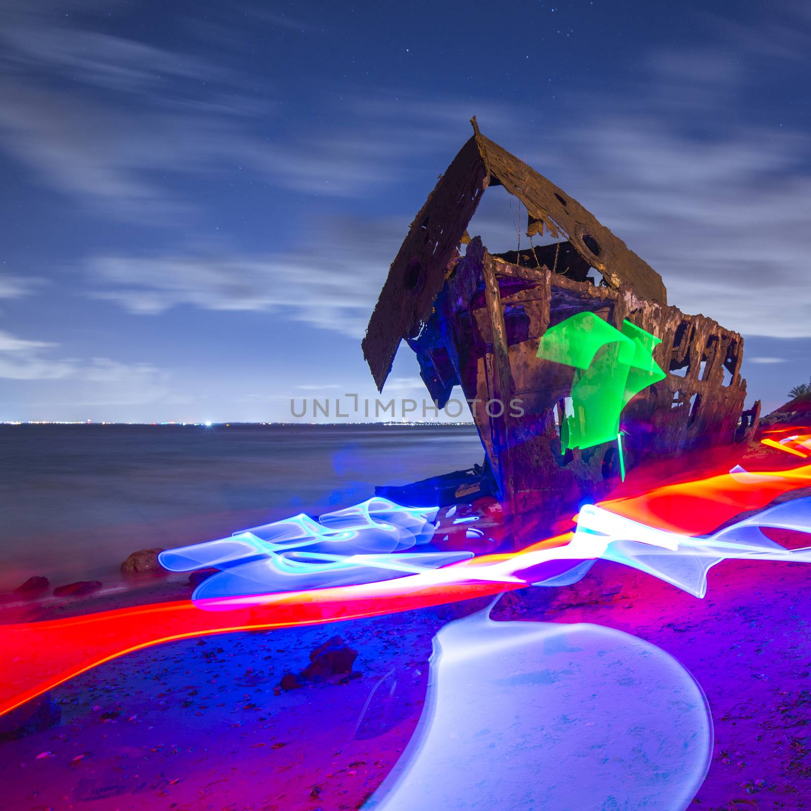 Shipwreck of HMQS Gayundah at Woody Point, Queensland, Australia.