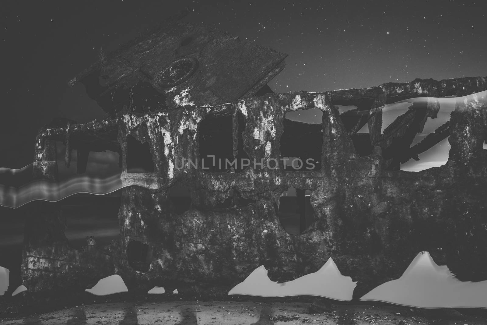 Shipwreck of HMQS Gayundah at Woody Point, Queensland, Australia.