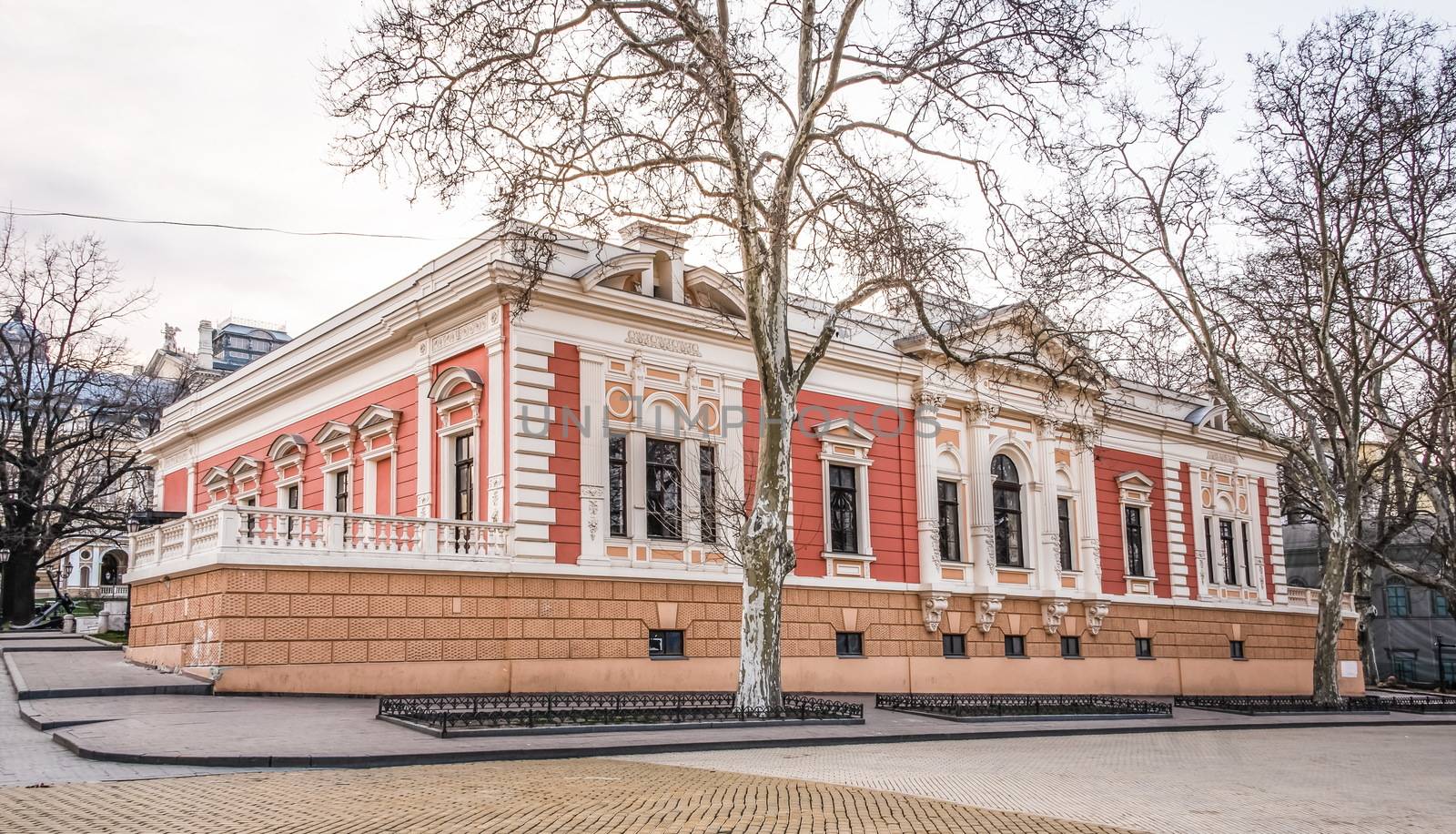 Odessa Museum of Navy in a spring evening. Tourist attraction of the city of Odessa, Ukraine