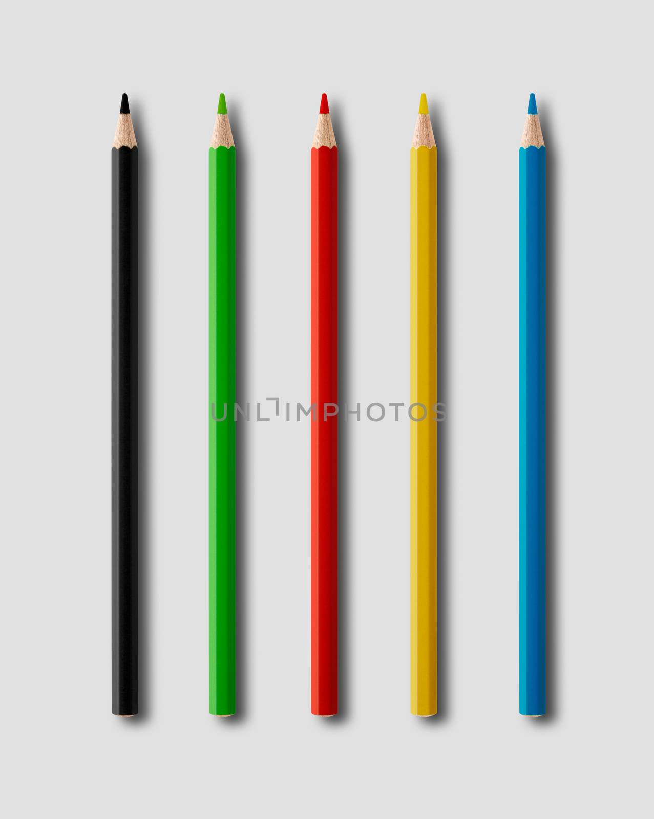 Coulouring pencils isolated on grey by daboost