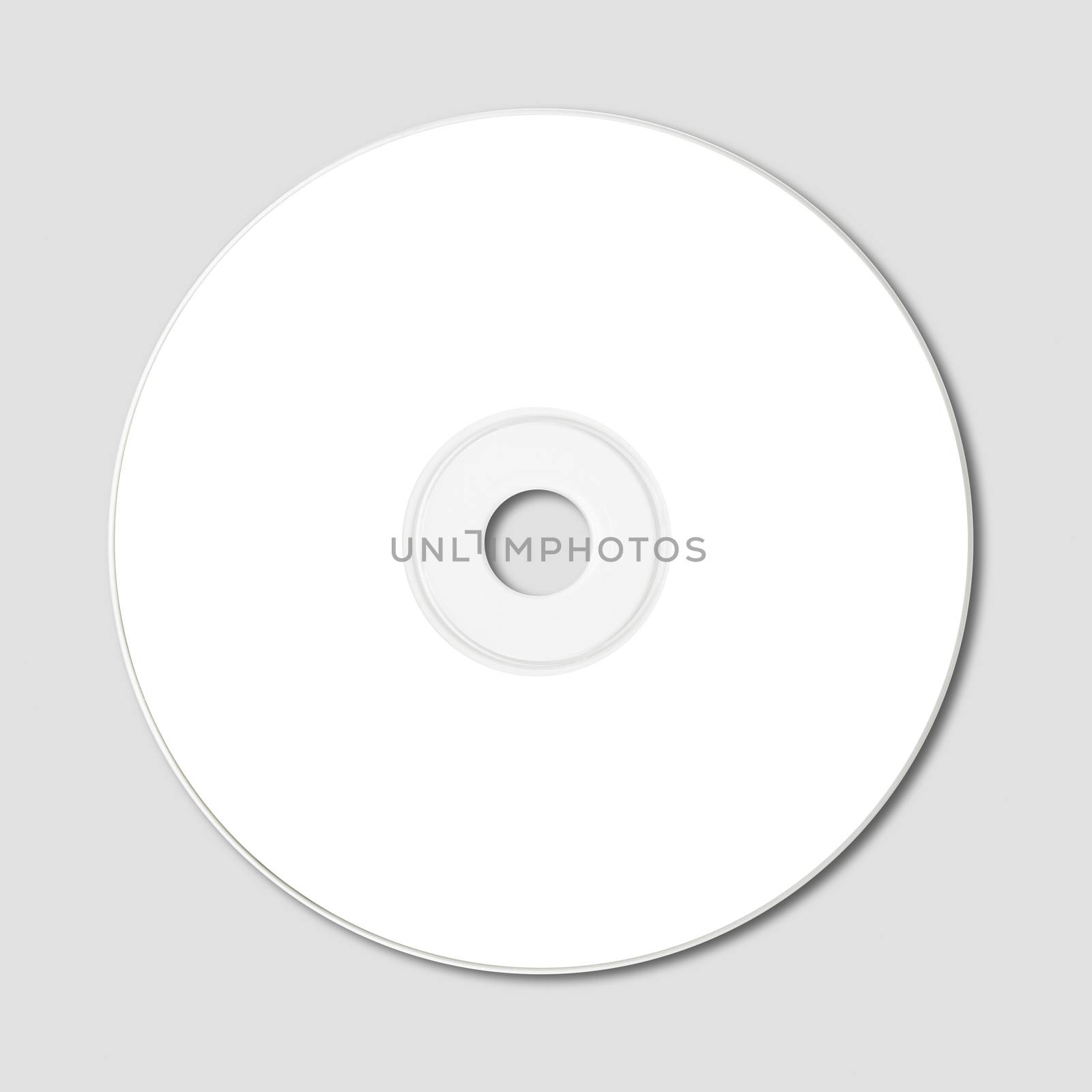 White CD - DVD label mockup template isolated on grey background