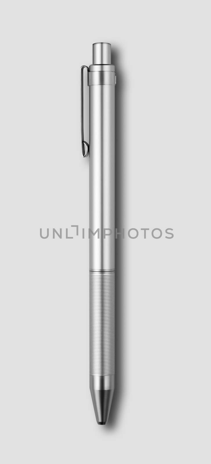 Metal pen isolated on grey background by daboost