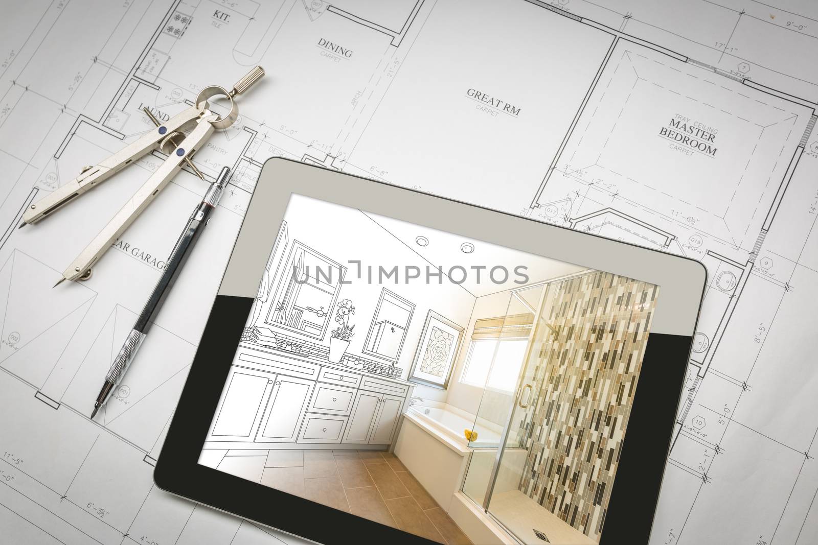 Computer Tablet with Master Bathroom Design Over House Plans, Pe by Feverpitched