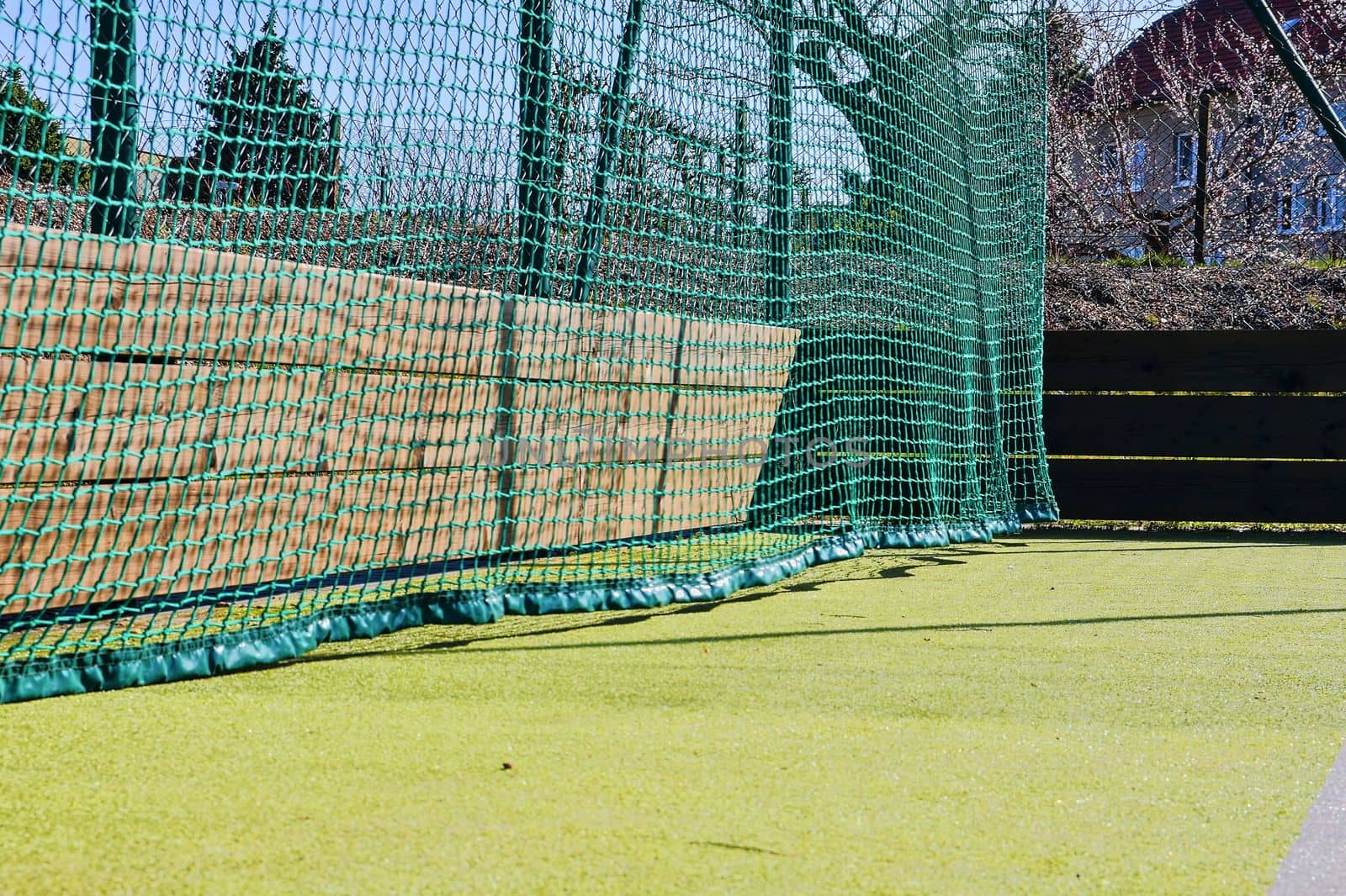 Sport net on playing field. Sport texture and background by roman_nerud