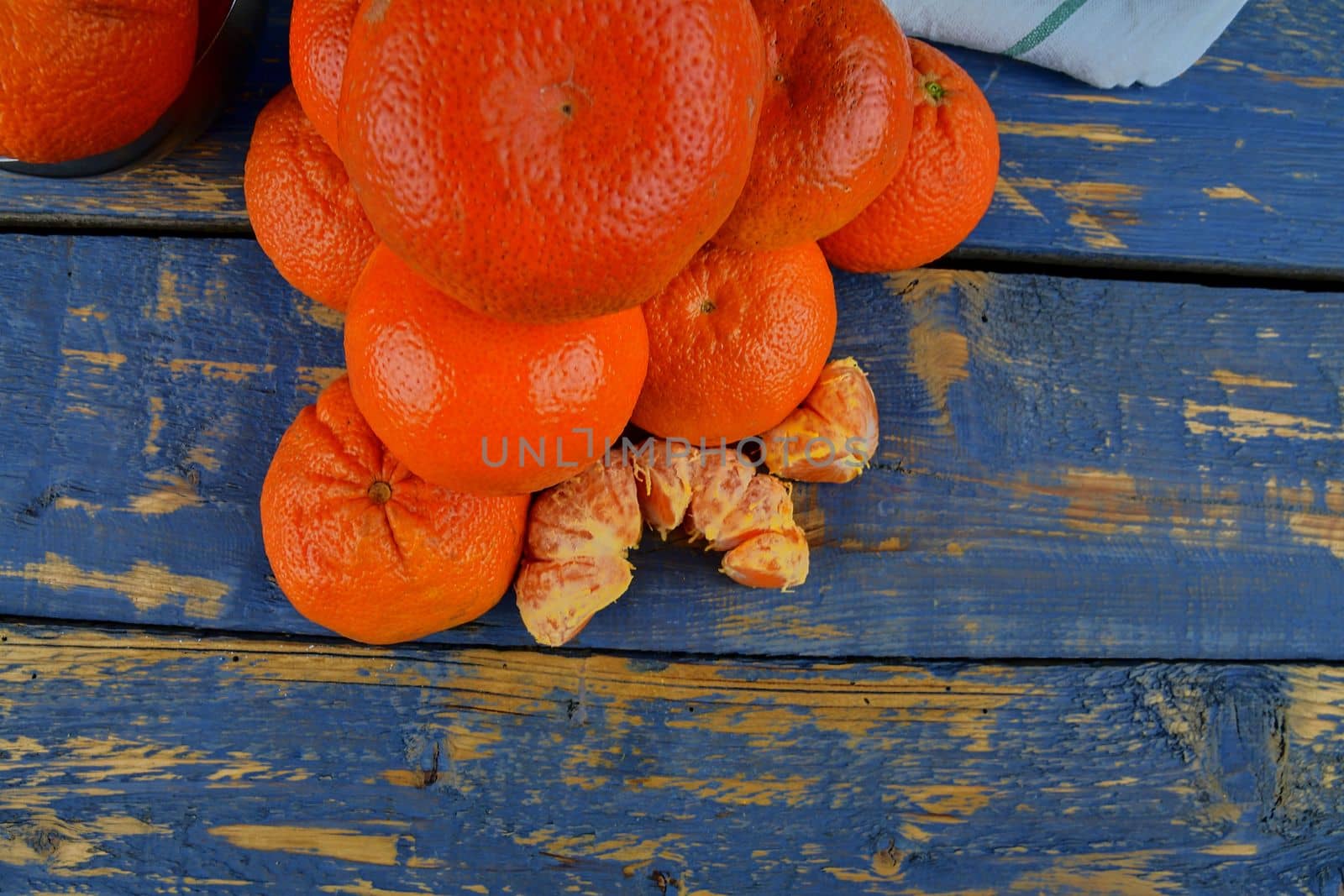 Tangerines on wooden background. Healthy and diet concept. 