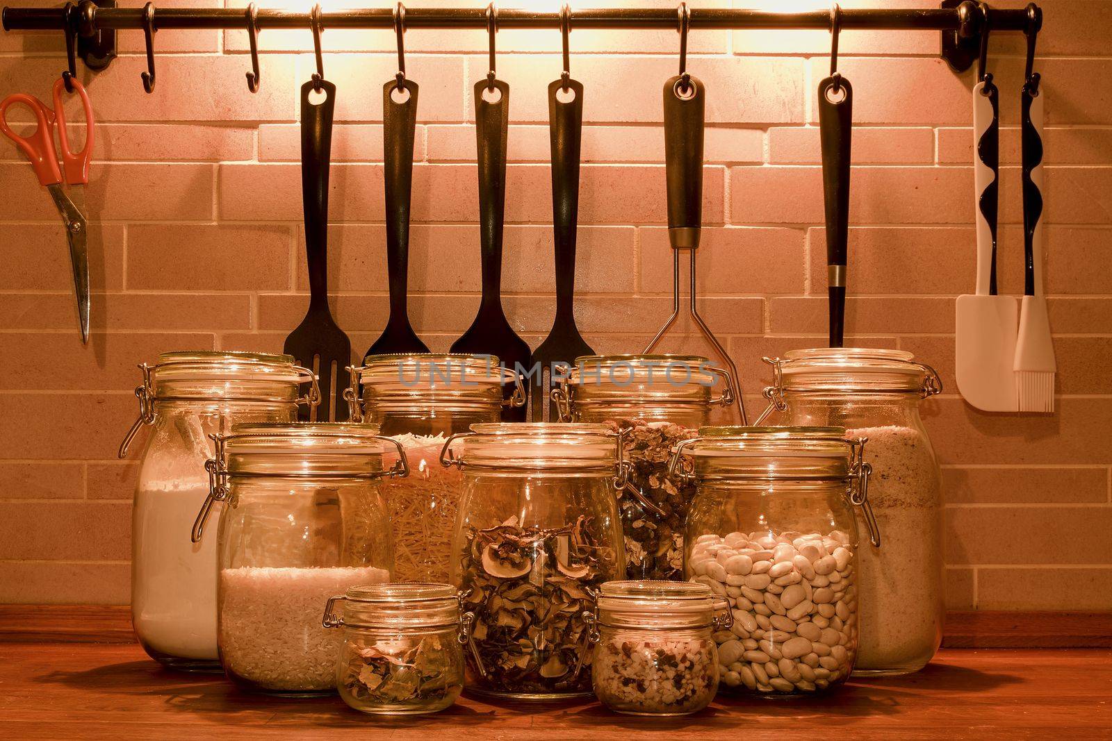 Kitchen jars for kitchen ingredients. Kitchen tools for cooking by roman_nerud