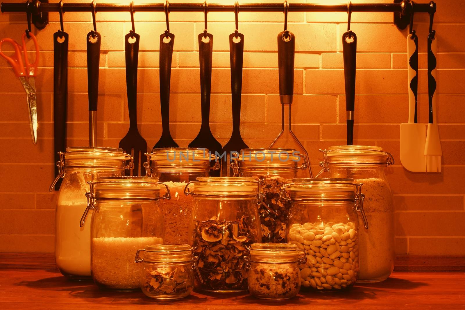 Kitchen jars for kitchen ingredients. Kitchen tools for cooking by roman_nerud
