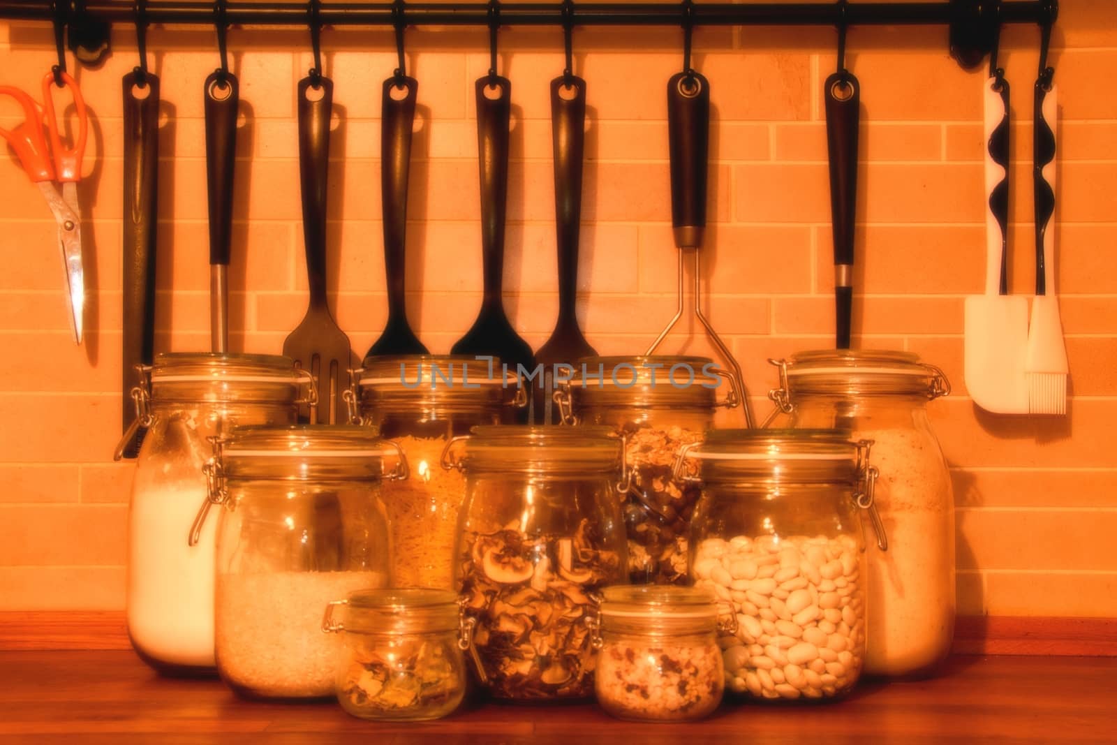 Kitchen jars for kitchen ingredients. Kitchen tools for cooking. Add strong soft filter by roman_nerud