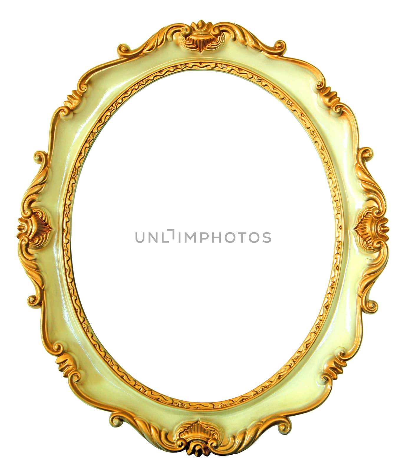 Oval frame isolated on white background by drpnncpp