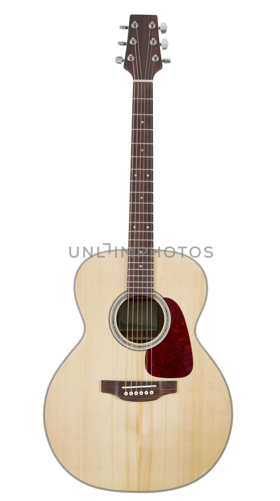 Acoustic guitar isolated on white background by drpnncpp