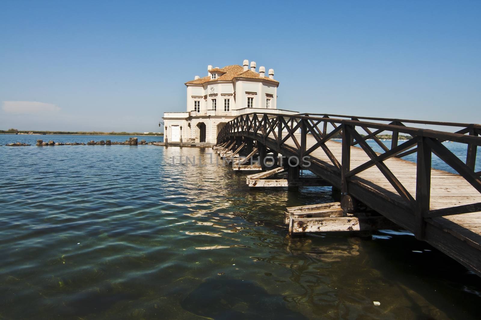 royal hunting house on the Fusaro Lake, Naples, Italy