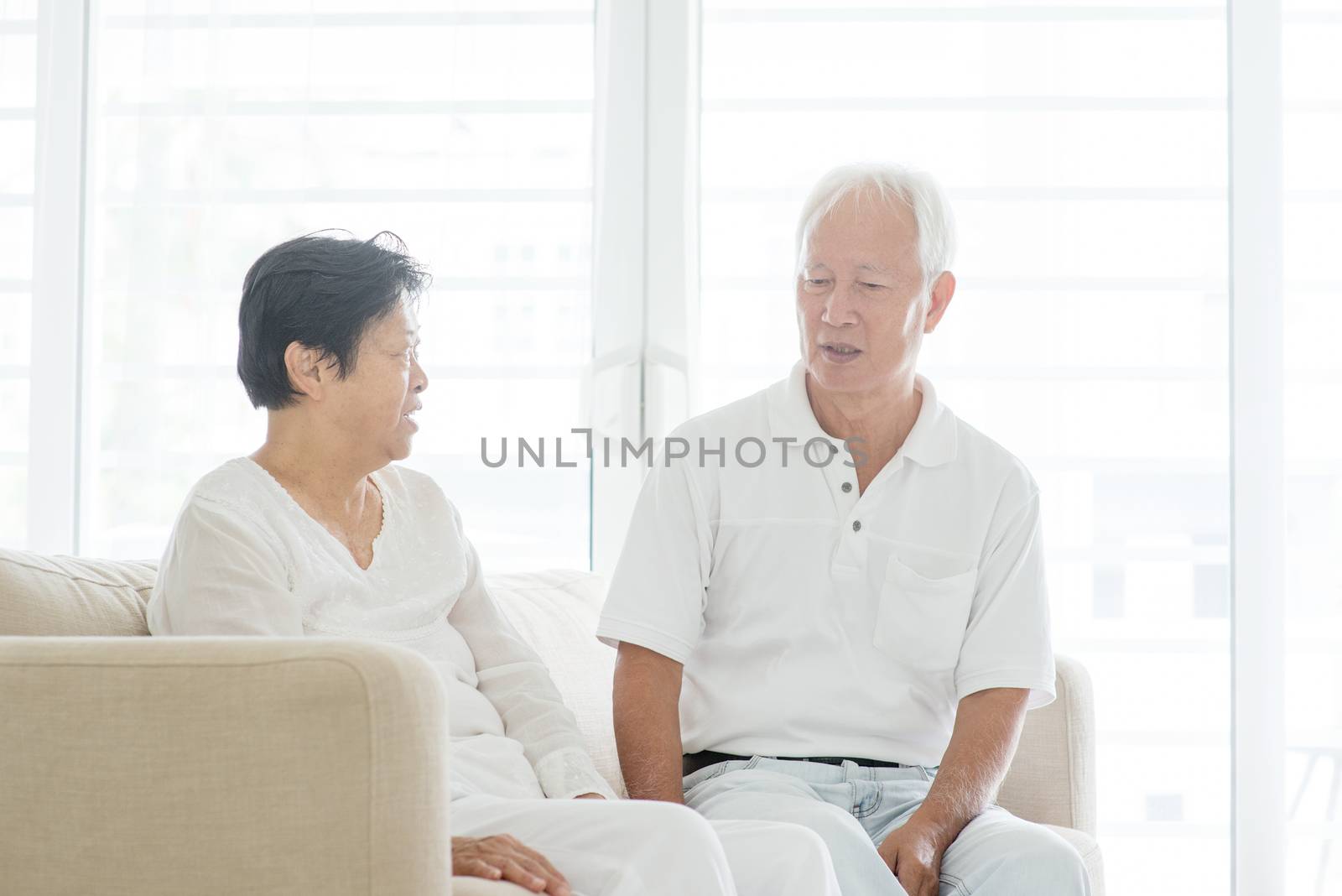 Old couple chatting at home by szefei