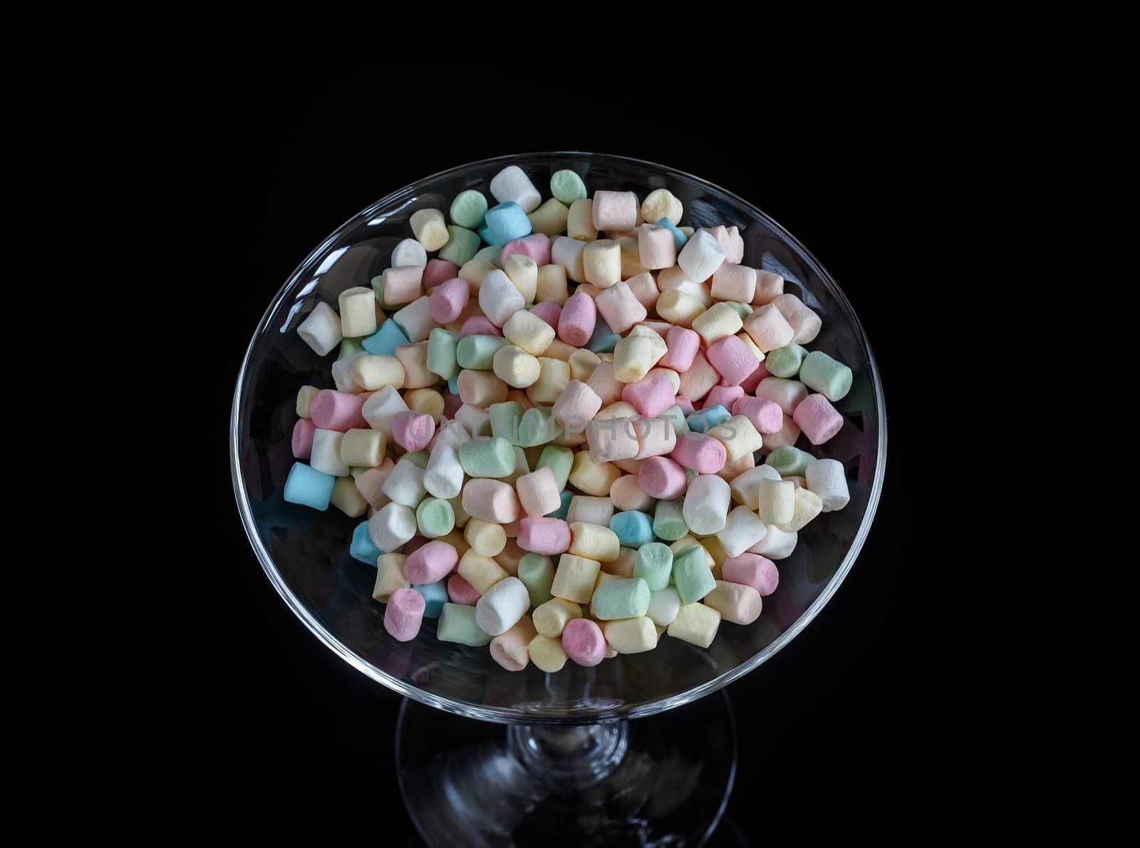 marshmallow in a vase on a dark background