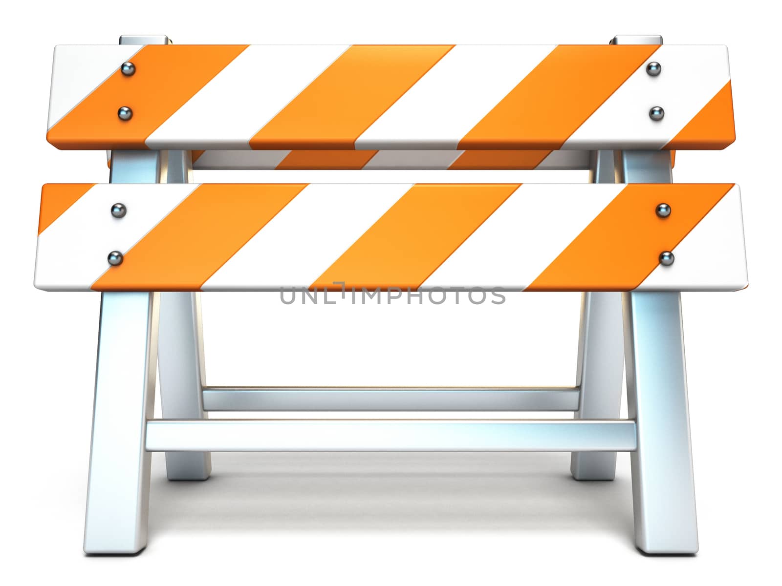 Under construction barrier front view 3D by djmilic