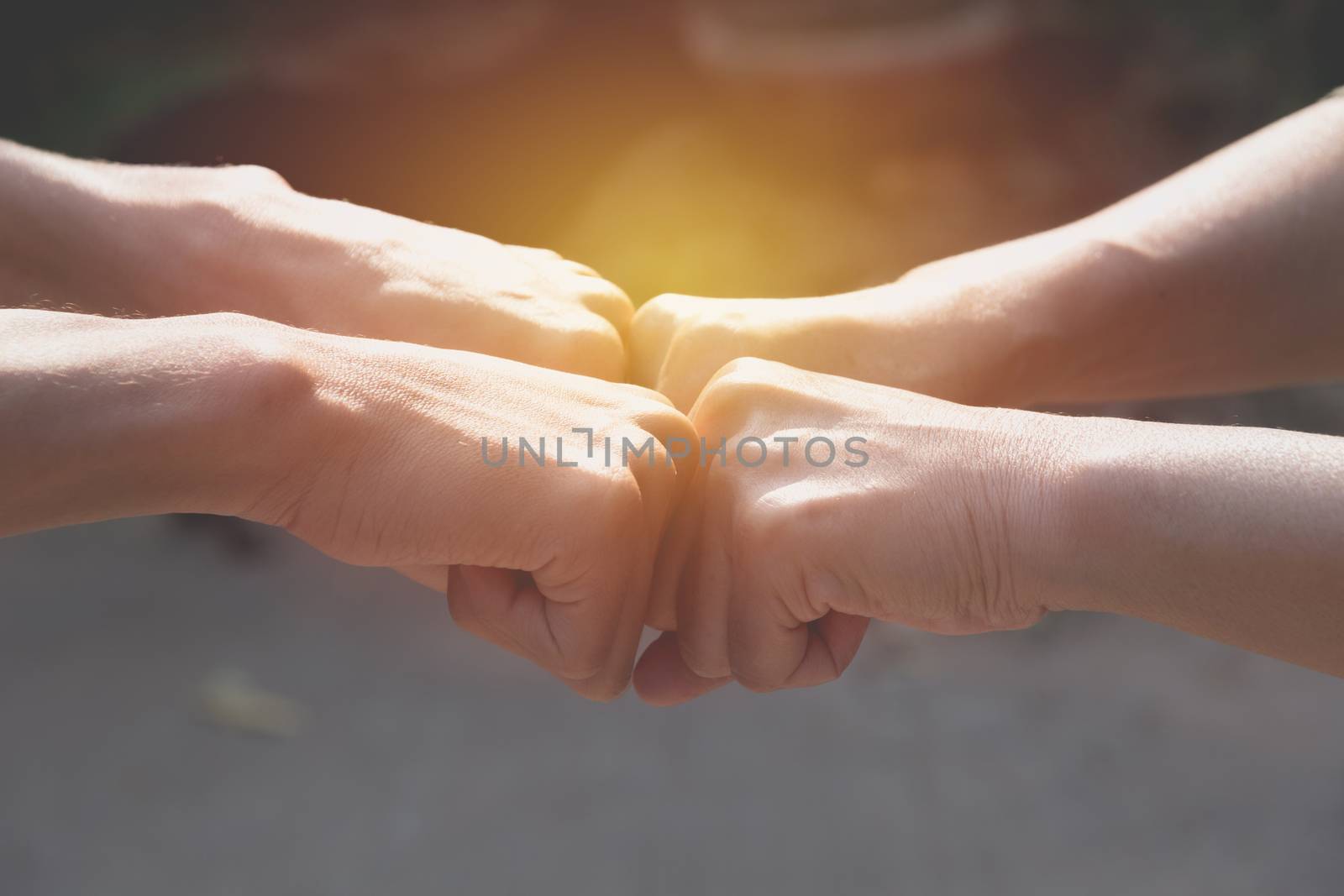 Teamwork concept. People joining for cooperation success. Collaboration concept of teamwork.