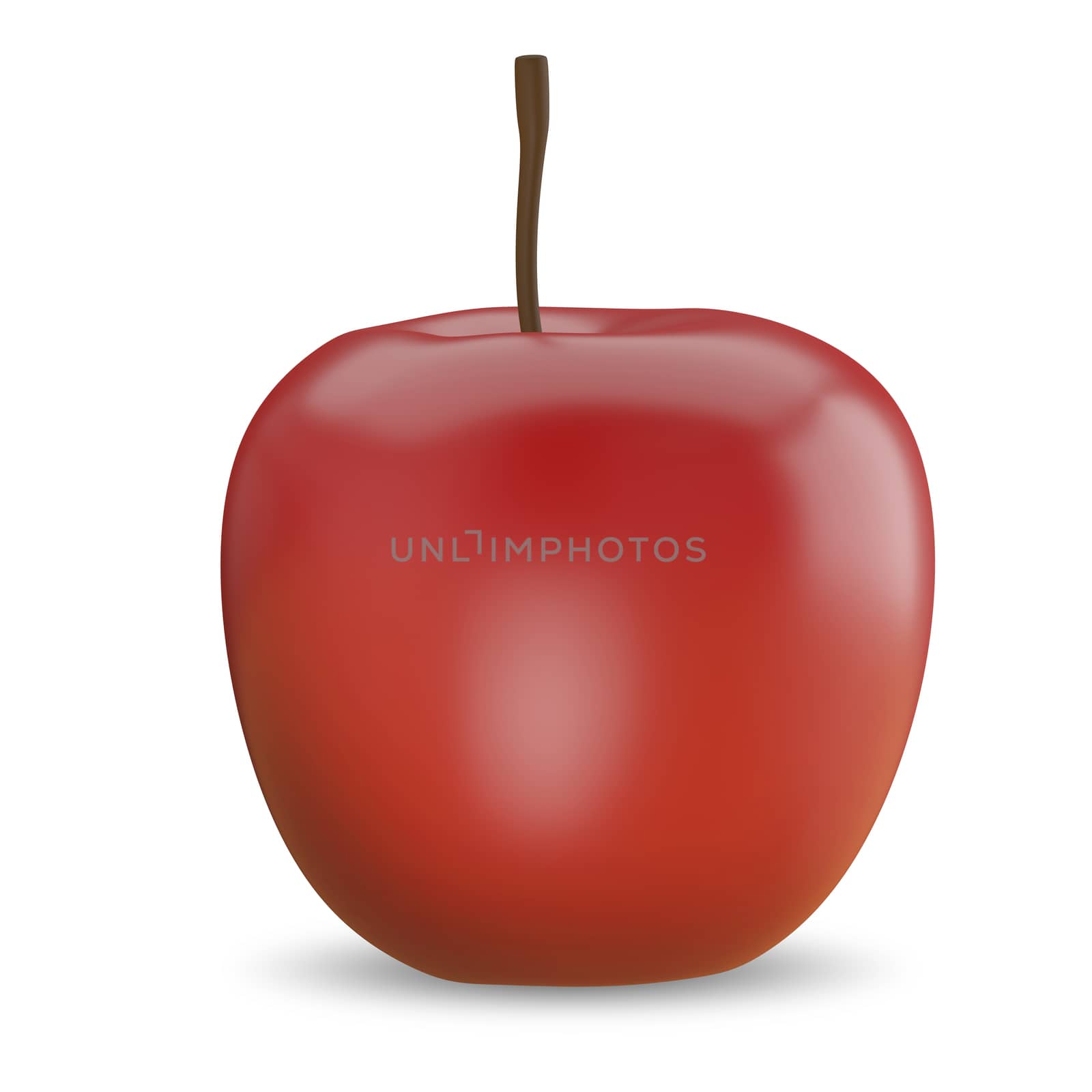 3D Illustration of a Red Apple by brux