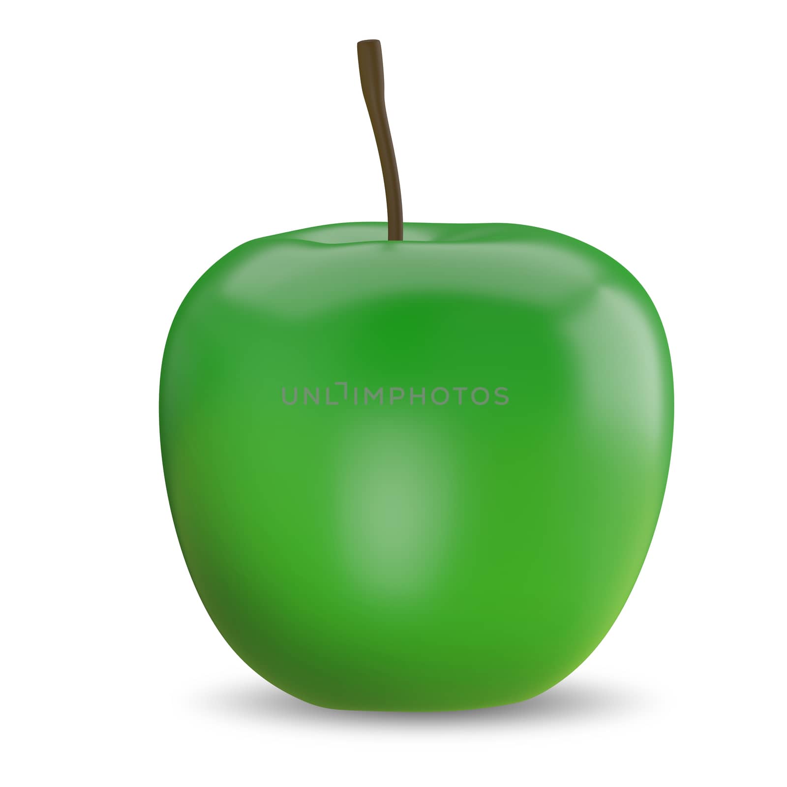 3D Illustration of a Green Apple by brux