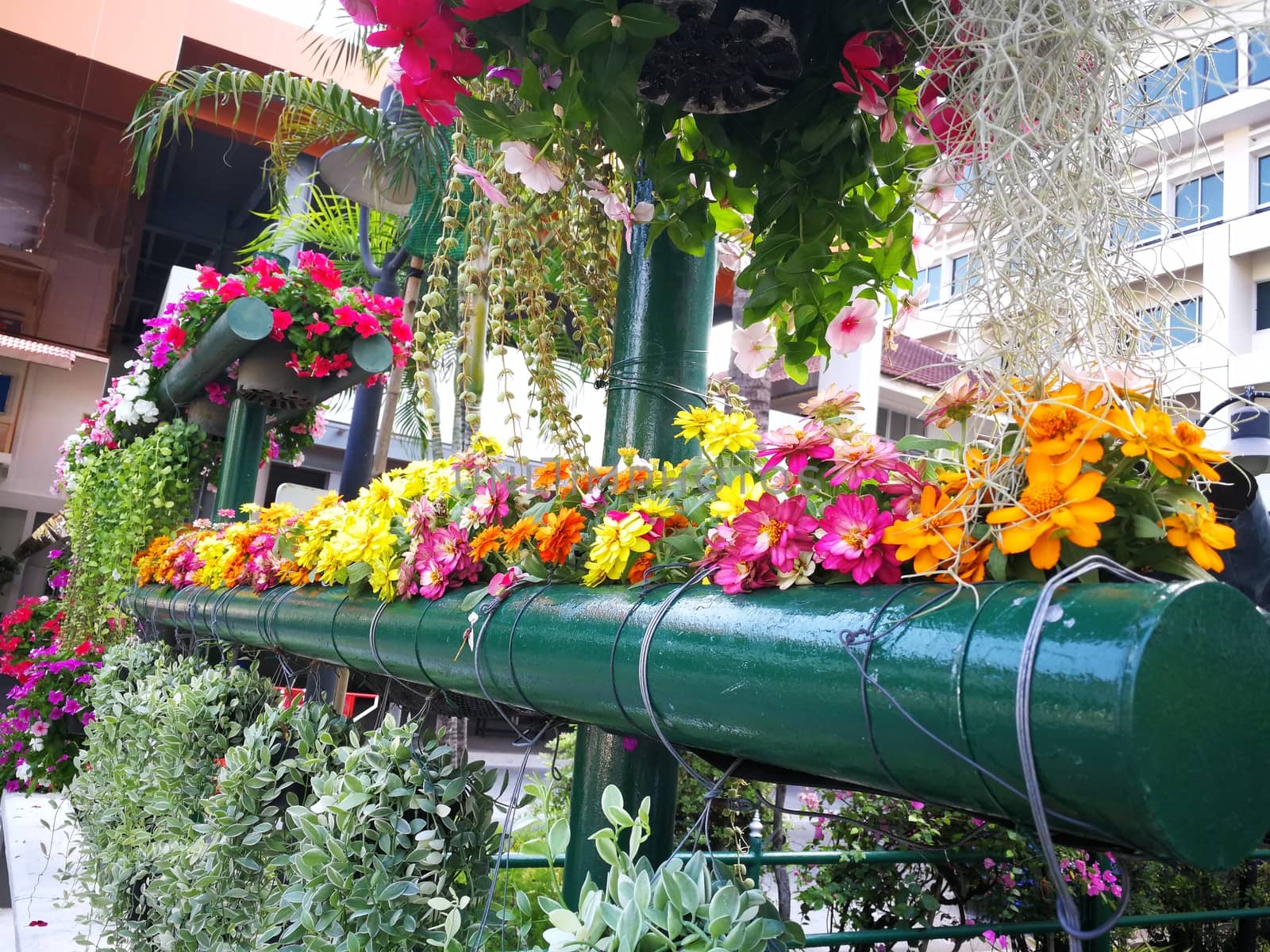 colorful of flowers on the way in congratulations ceremony