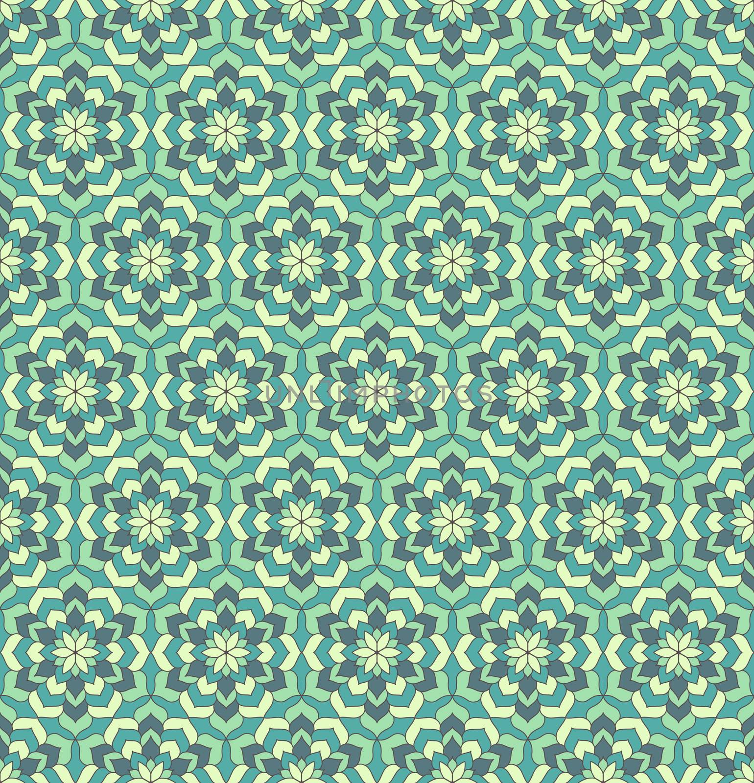 Green flower seamless patterns by eaglesky