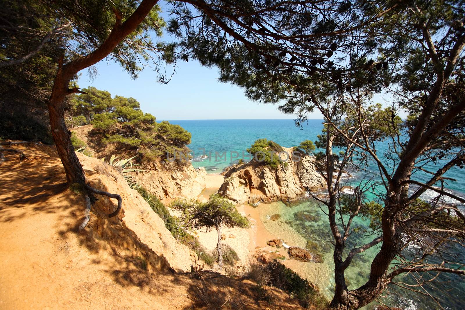 Typical Costa Brava landscape near Tossa de Mar in Spain