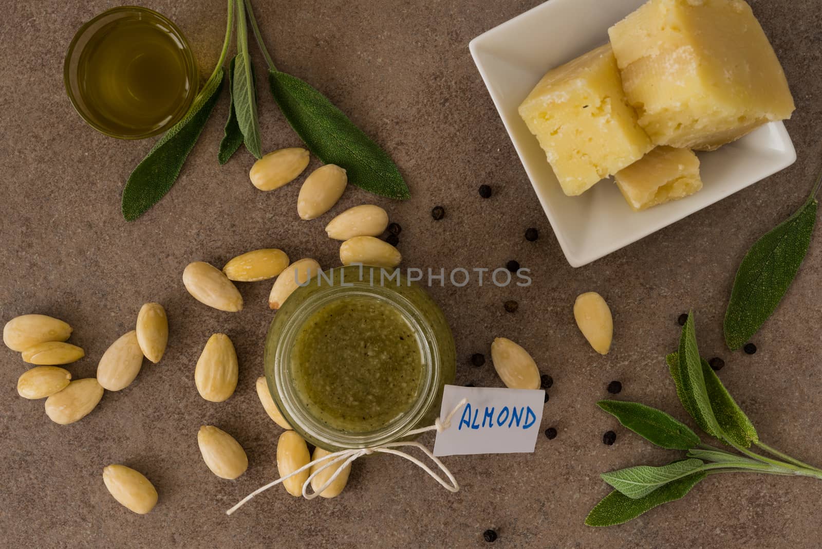 Pesto with almonds and cheese by silroby