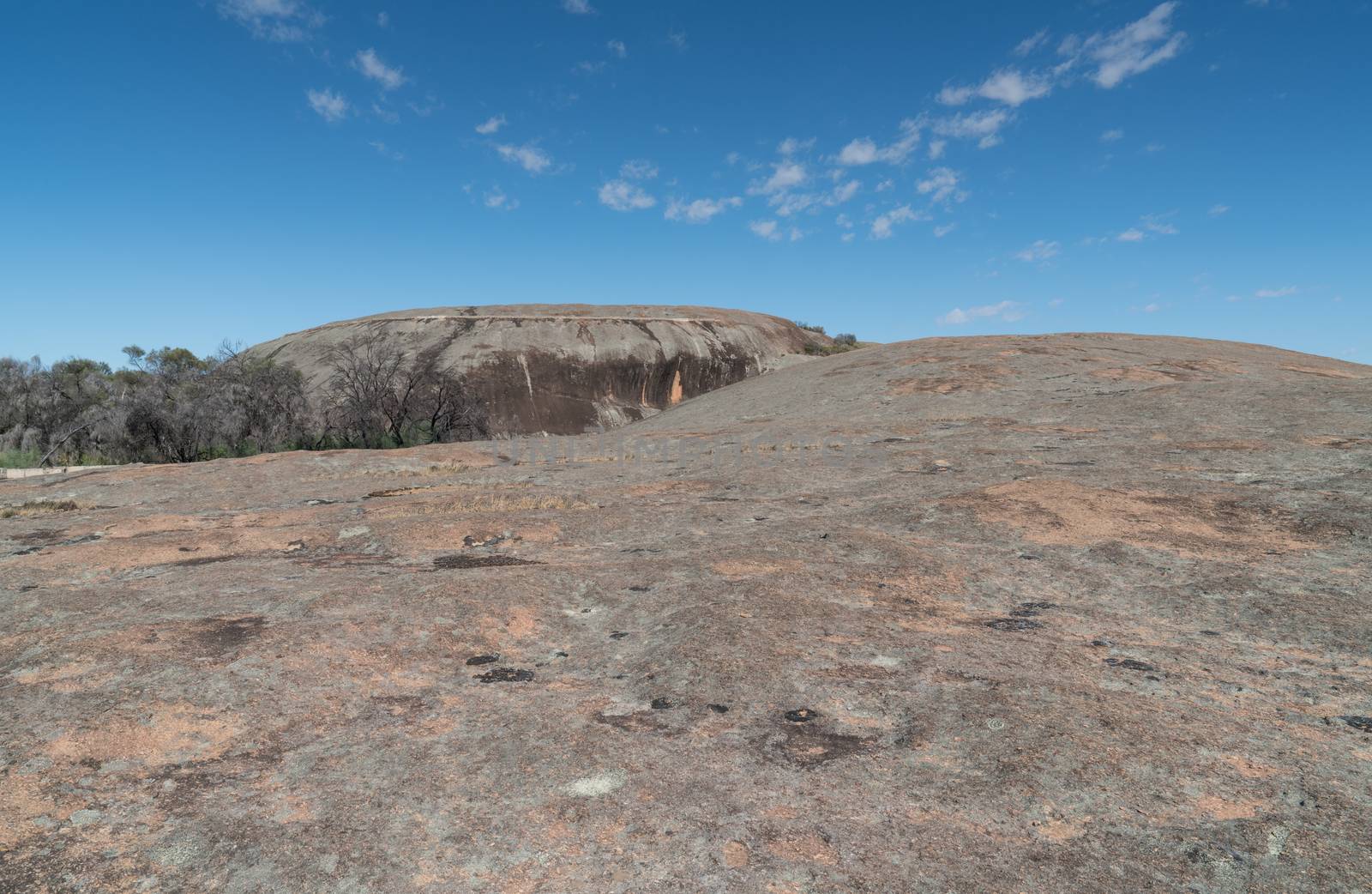 On top of the spectacular Wave Rock, famous place in the outback of Western Australia