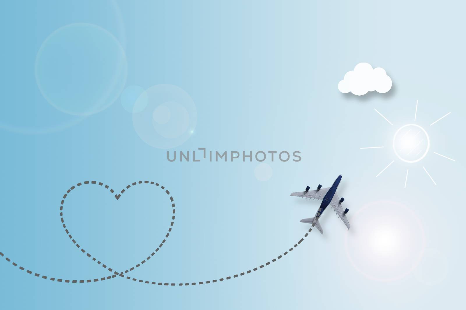 Love cloud travel background by unikpix