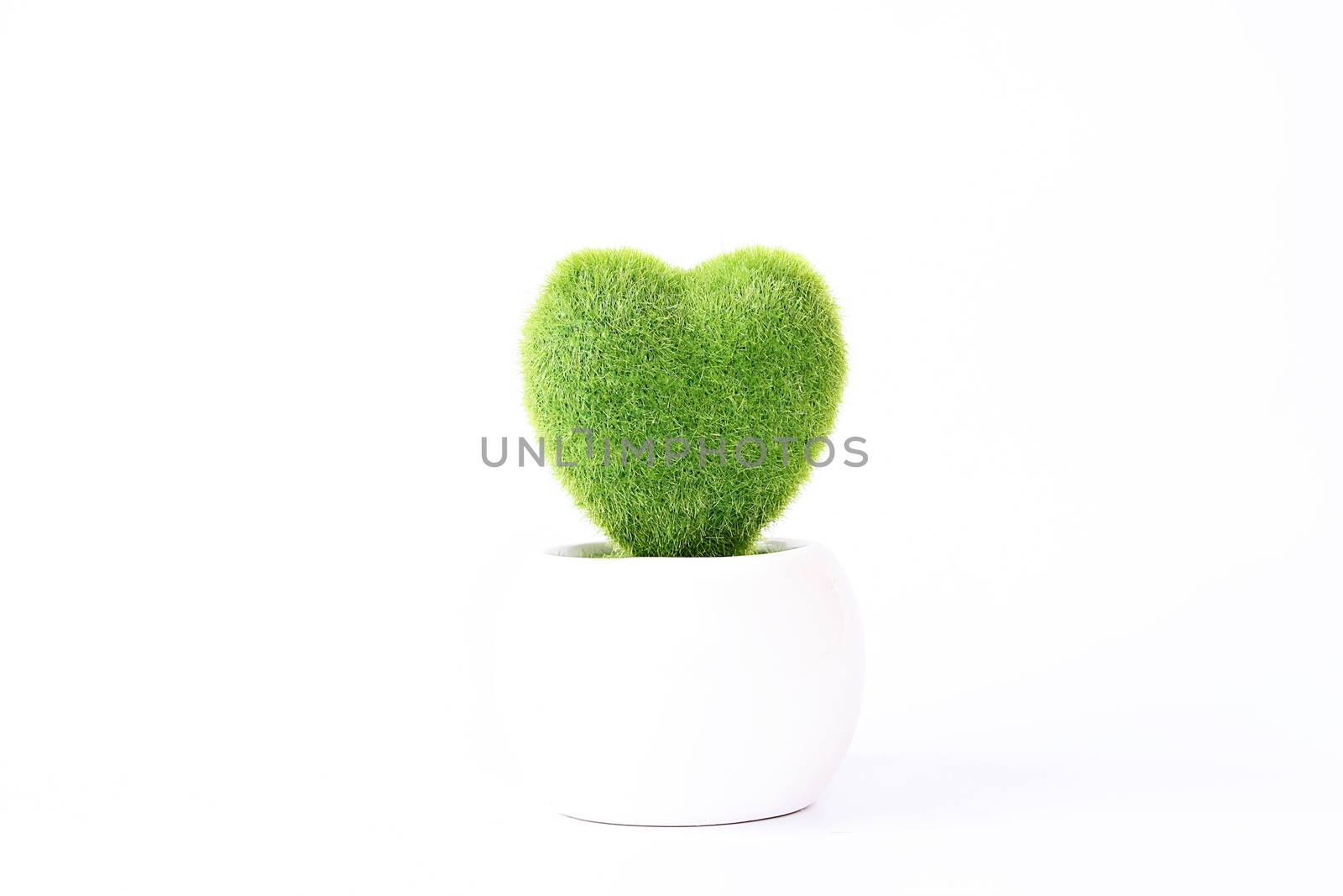 Heart shape tree on white background with copy space by sureeporn