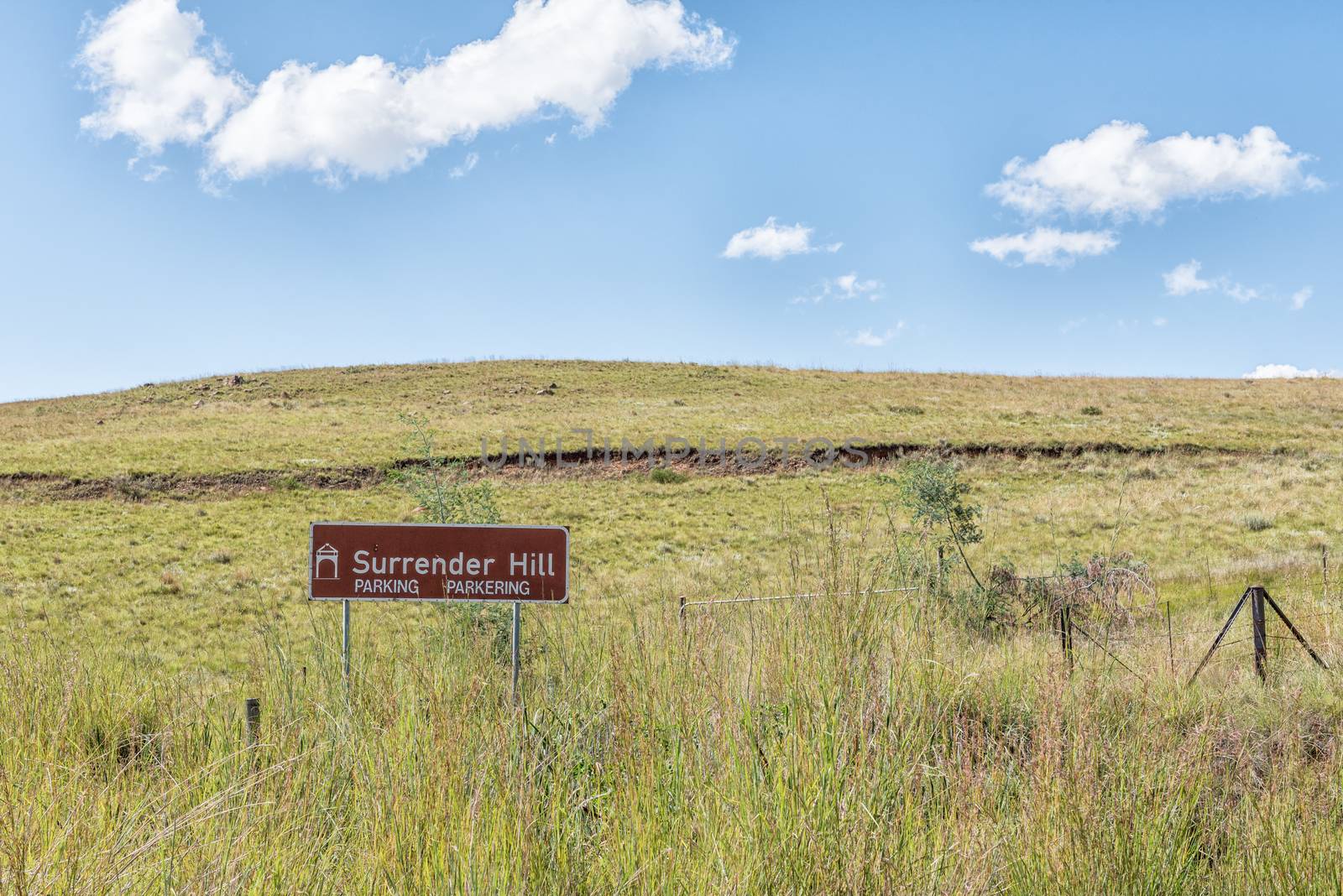 Surrender Hill marks the place where Boer commandos surrendered to British troops on July 31 1900 near Clarens in the Free State Province of South Africa