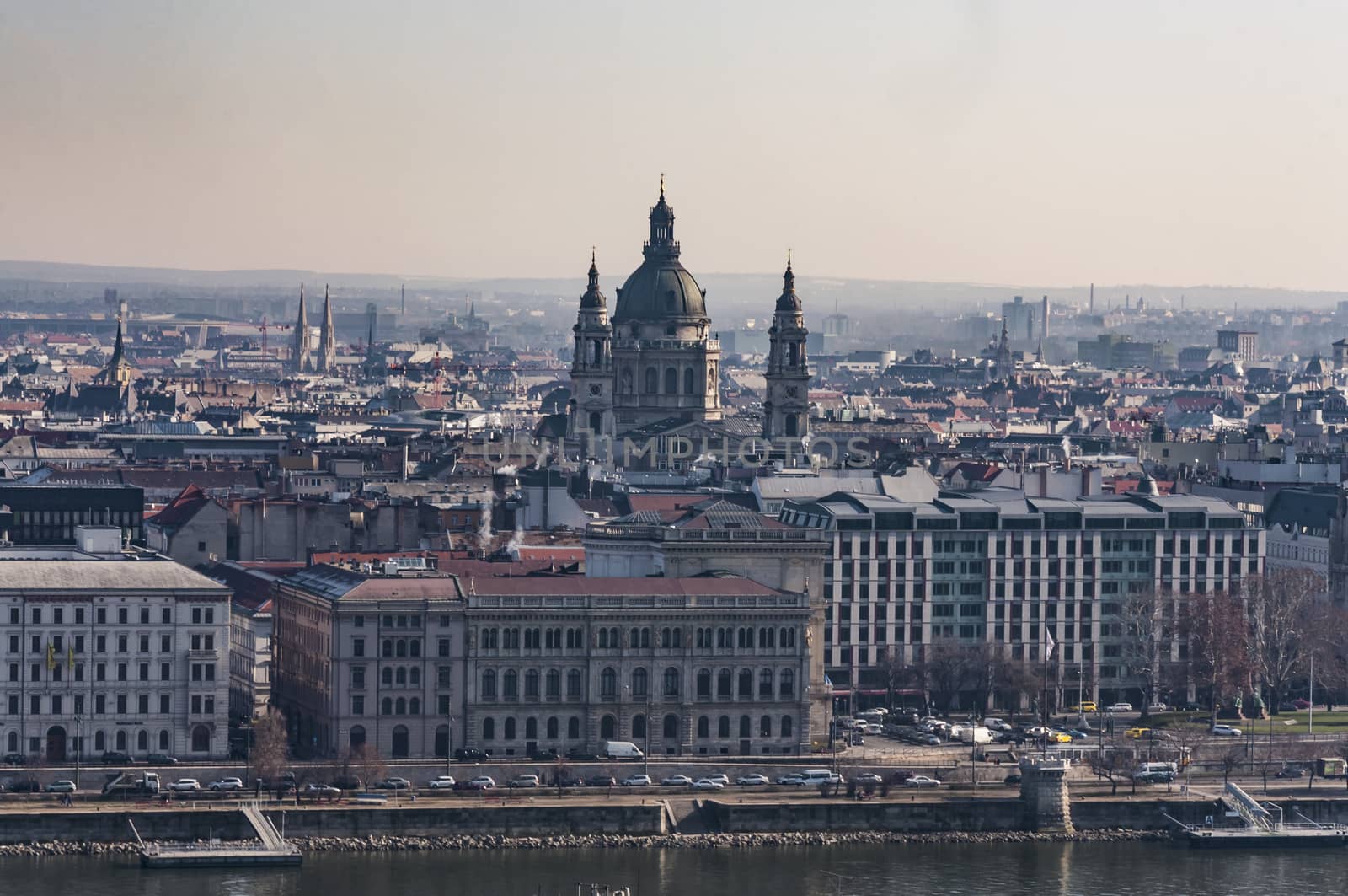 panoramic view of the Danube River and the city of Budapest, Hungary