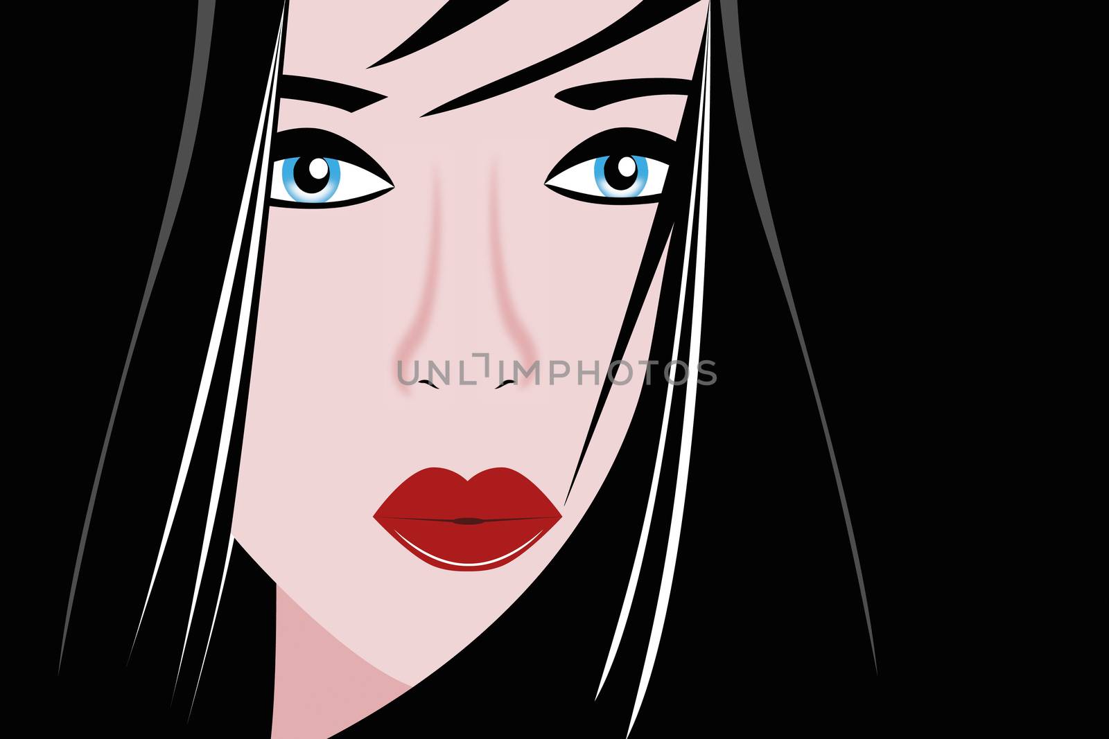 Vector illustration portrait geisha