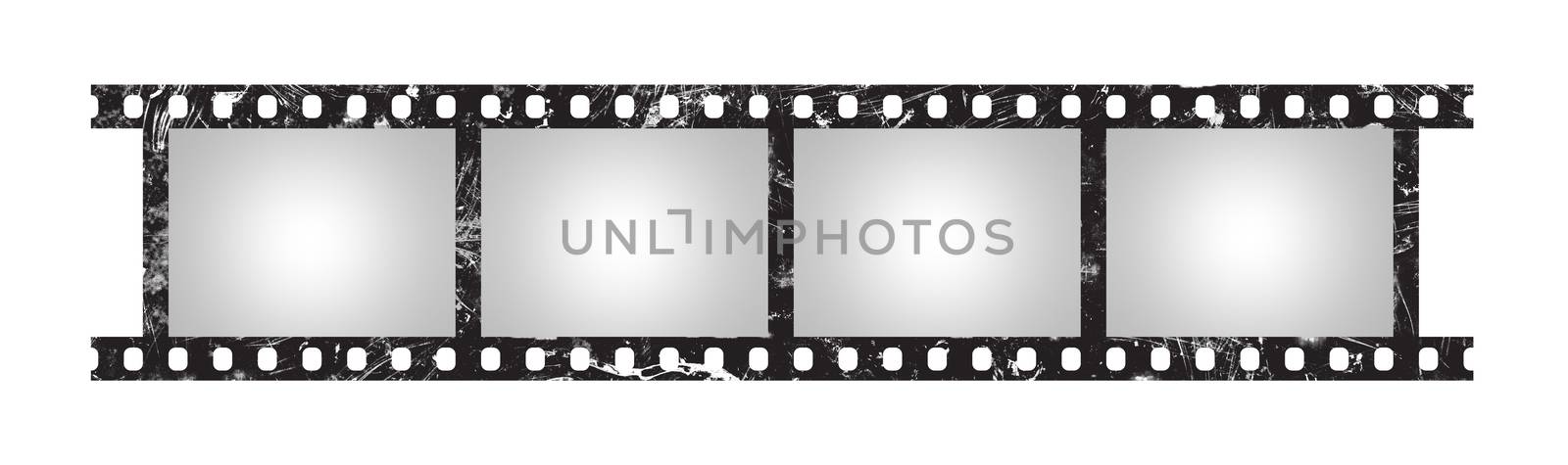 Six empty retro frames of 35 mm film strip by BreakingTheWalls