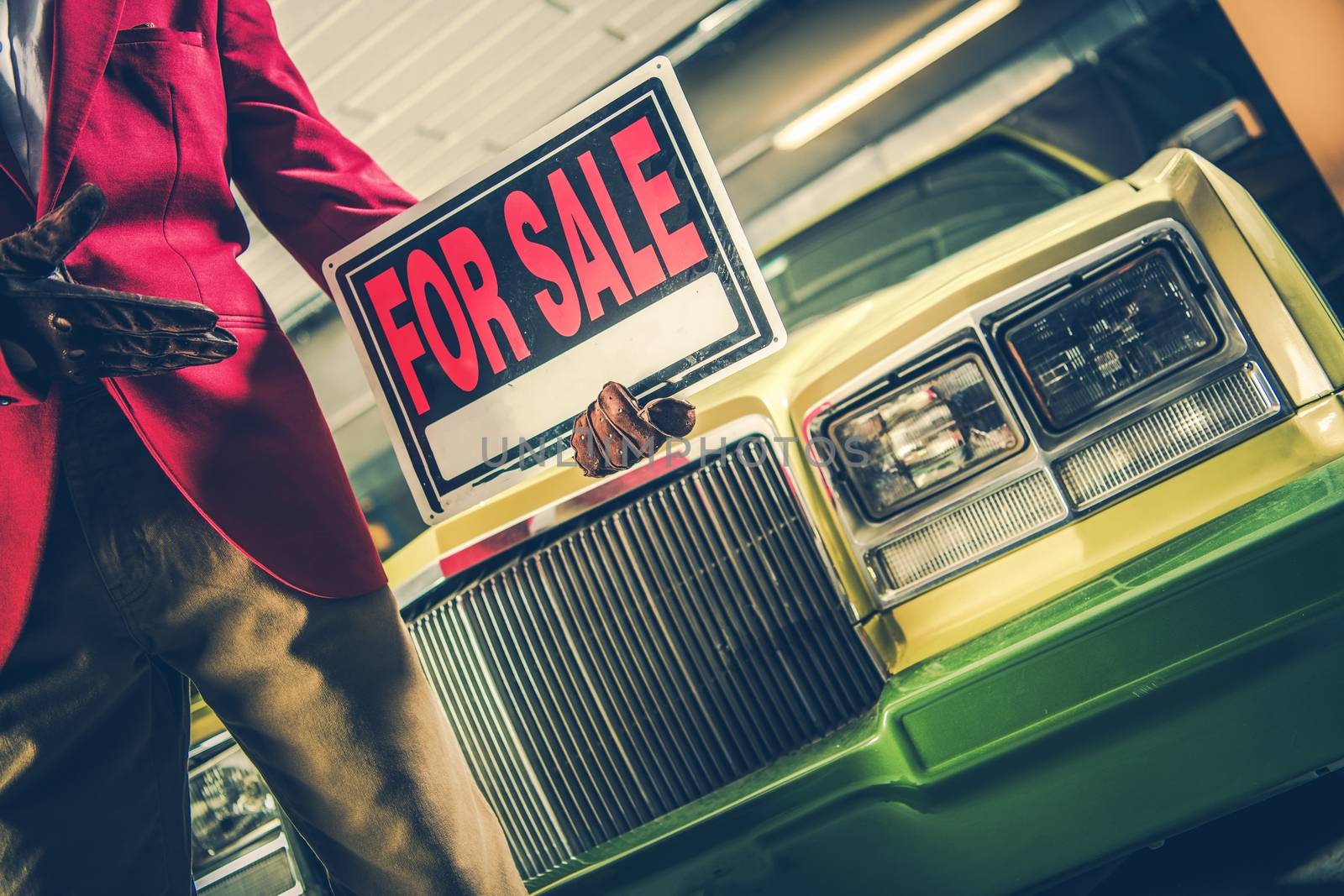 Car For Sale Sign in a Hand by welcomia