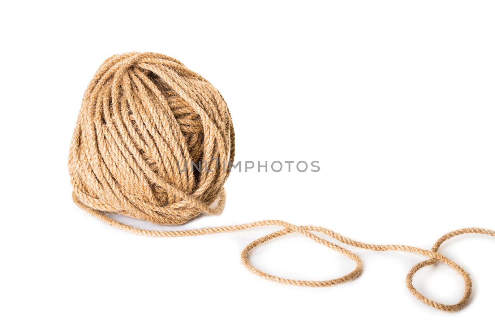 tangle of rope on a white isolated background