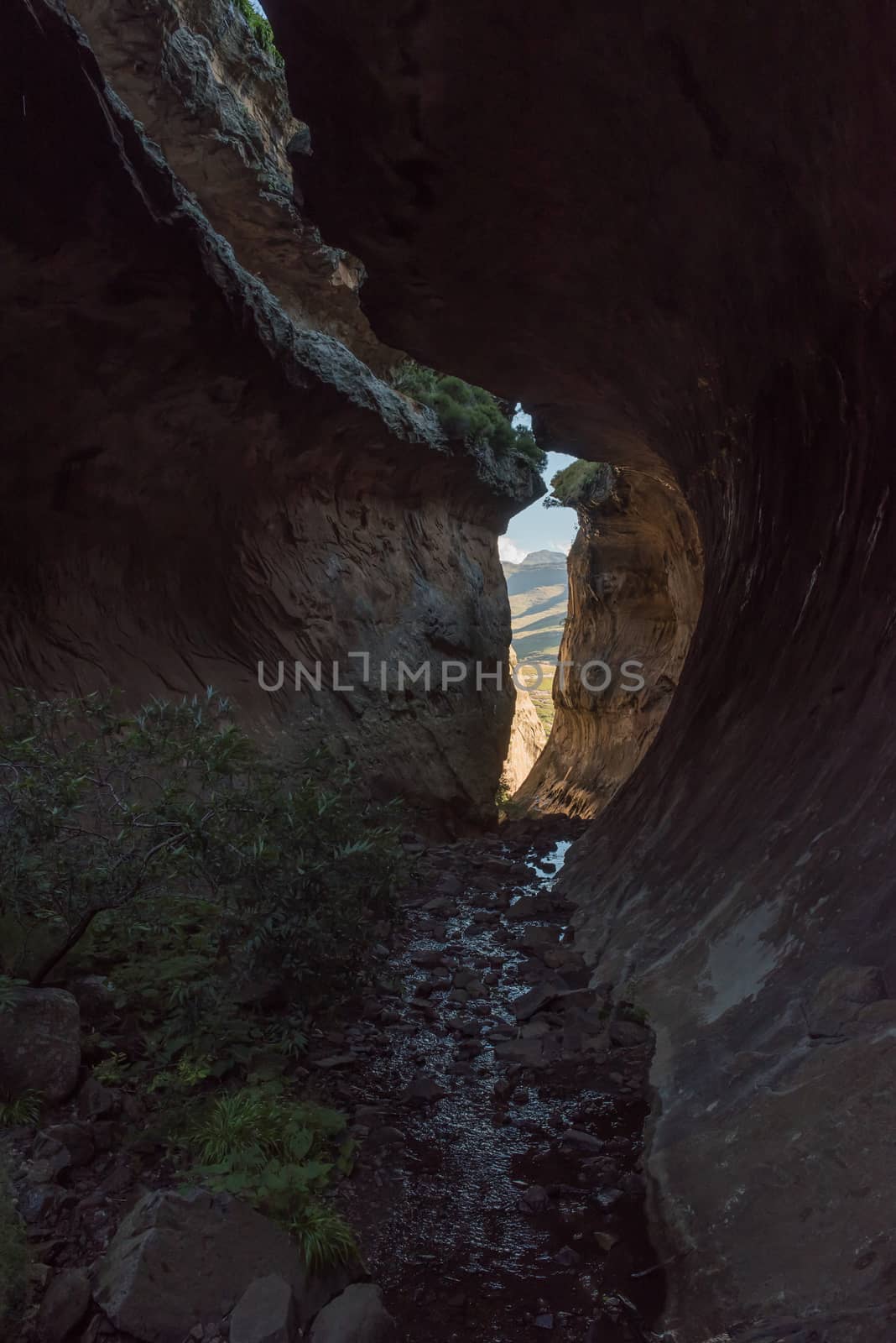 Echo Ravine, a sandstone gorge at Golden Gate in the Free State Province of South Africa