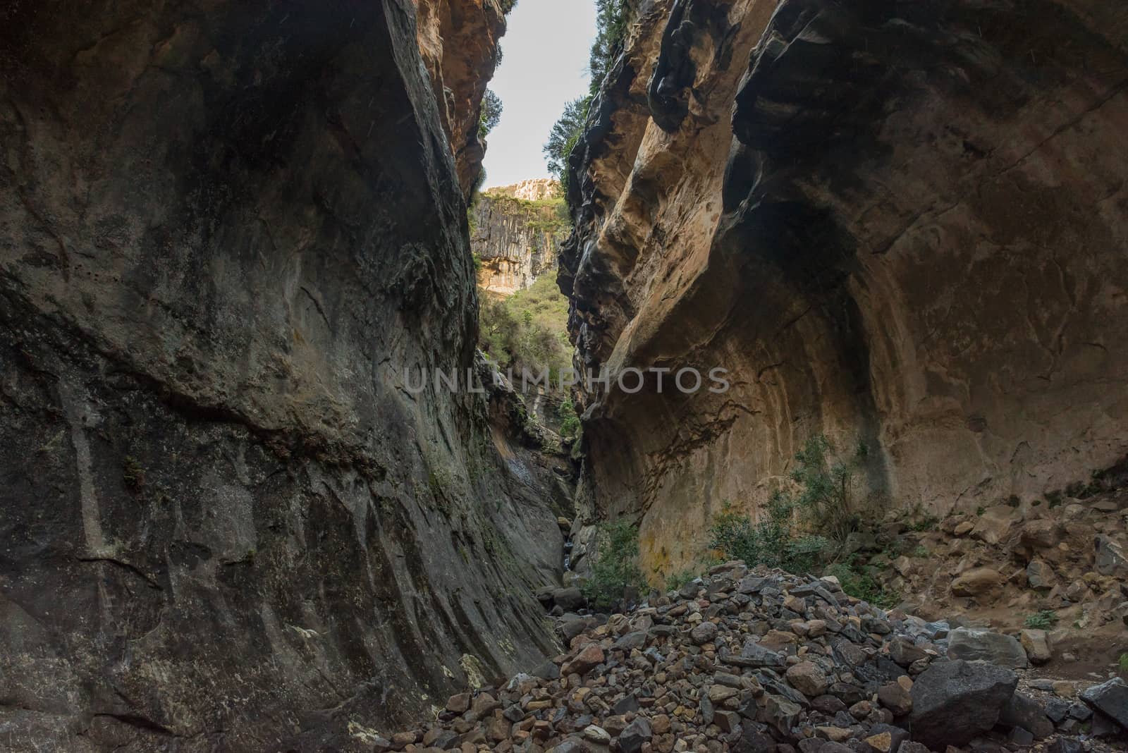 Echo Ravine, a sandstone gorge at Golden Gate in the Free State Province of South Africa