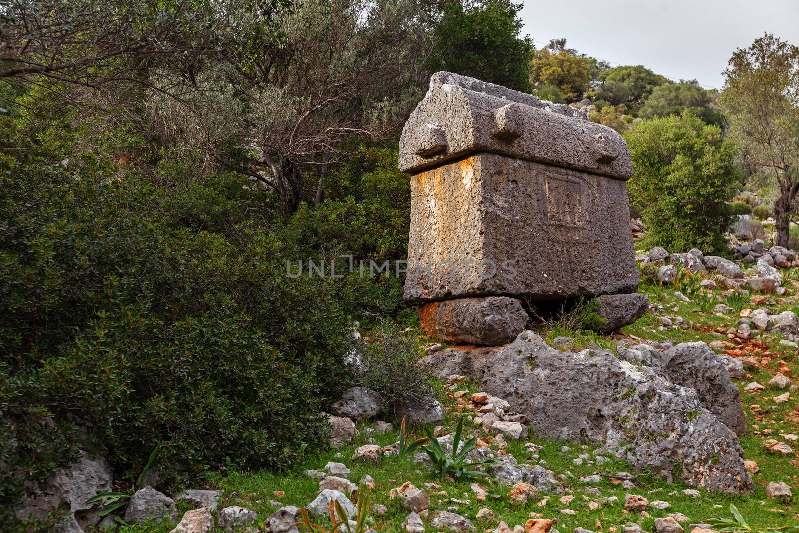 Sarcophagus at the Necropolis of ancient Appolonia.
