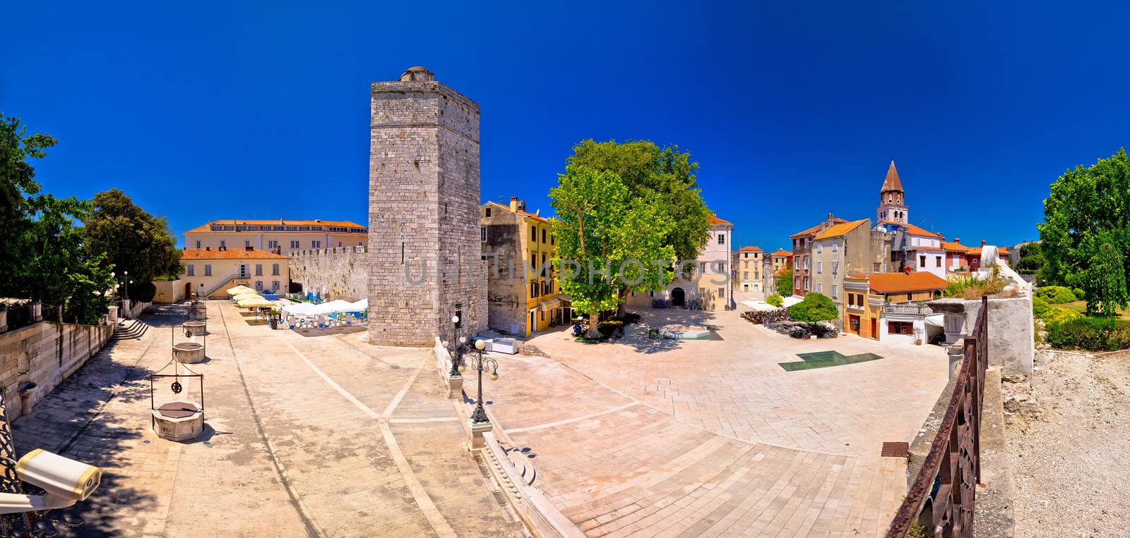 Zadar Five wells square and historic architecture panoramic view by xbrchx
