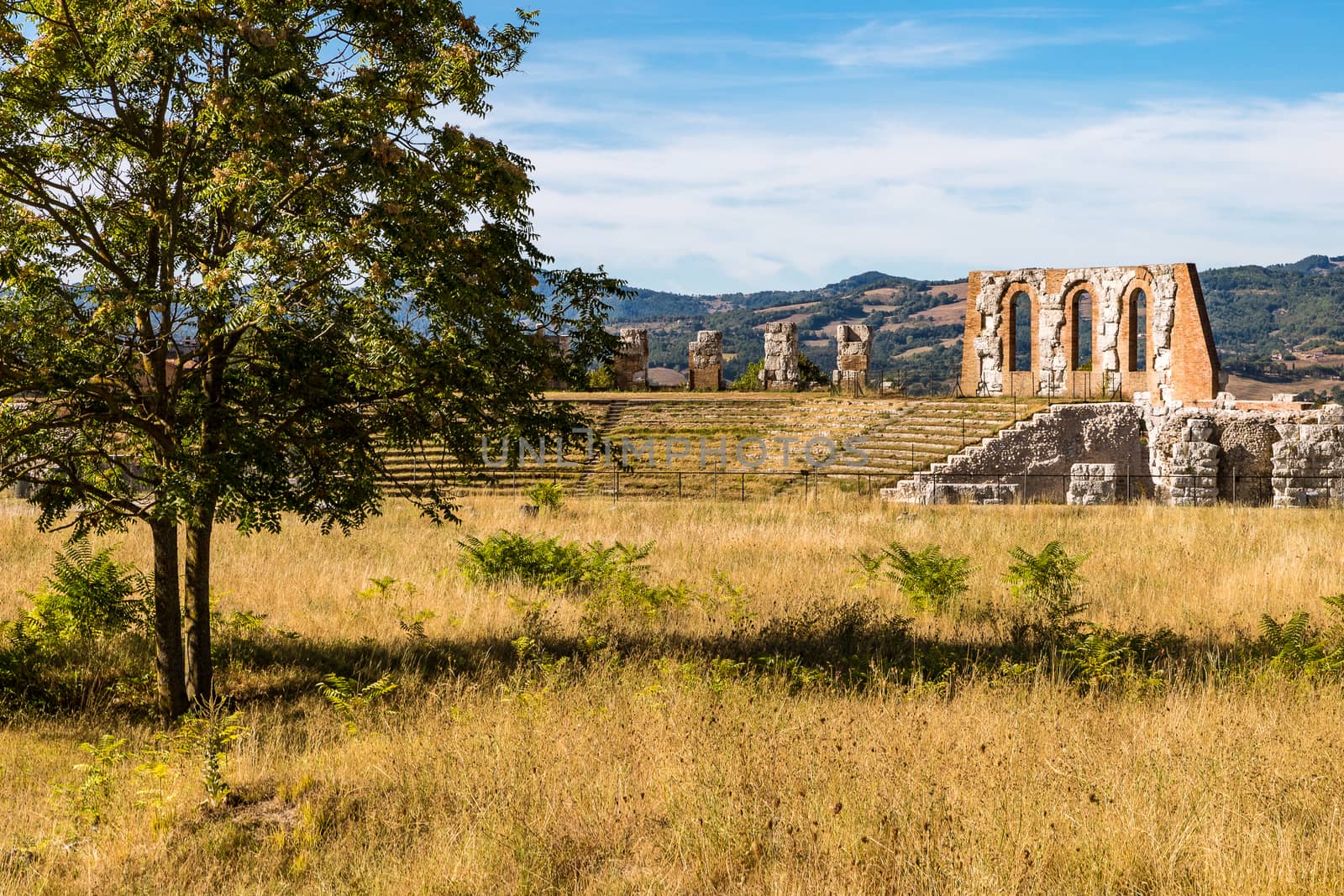 ruins of the Roman theater in Gubbio by alanstix64