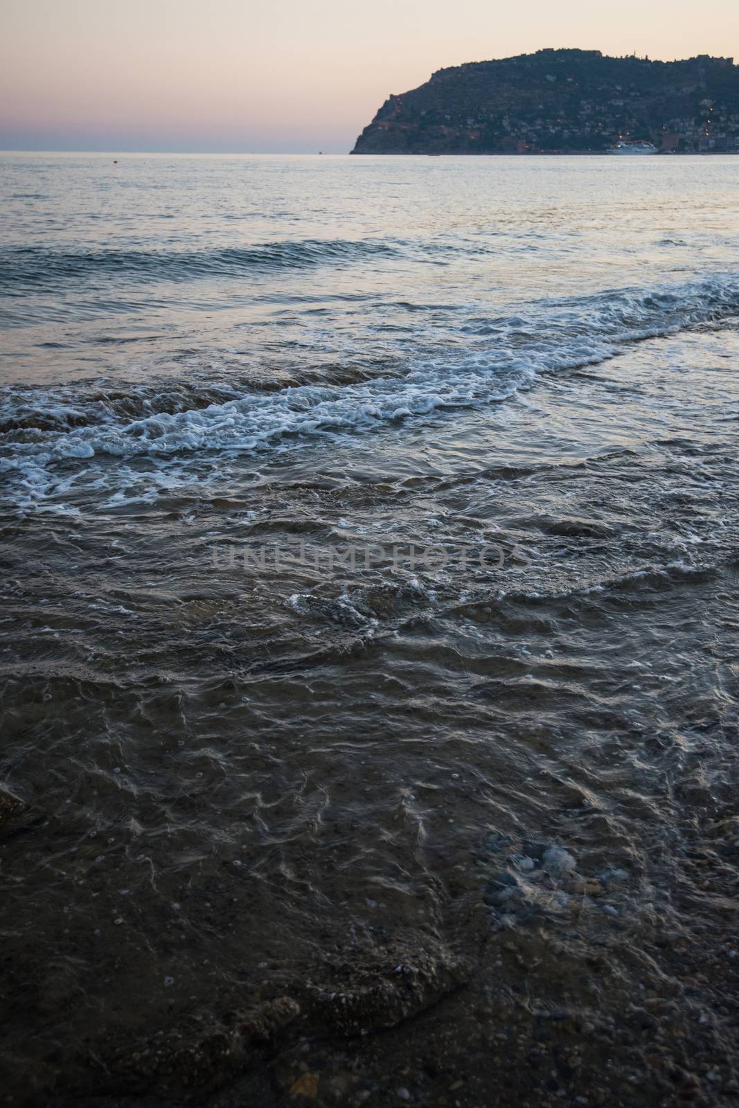 Alanya city, view from the beach, one of the famous destinations in Turkey