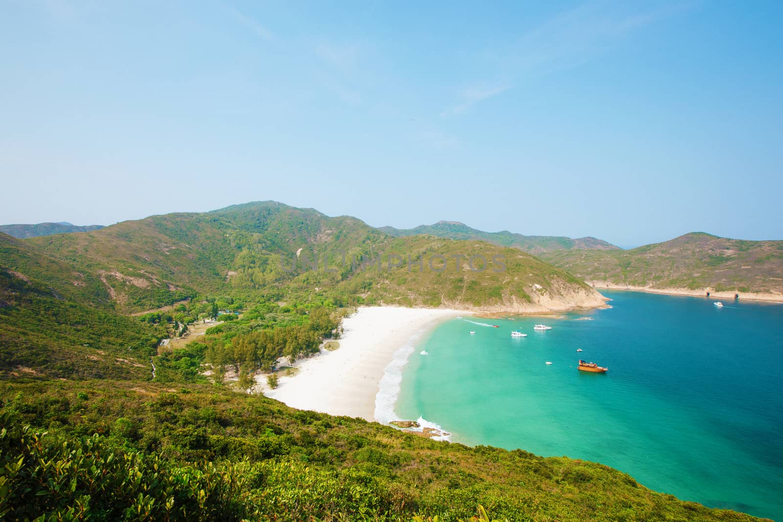 Hong Kong beach at daytime, hiking path