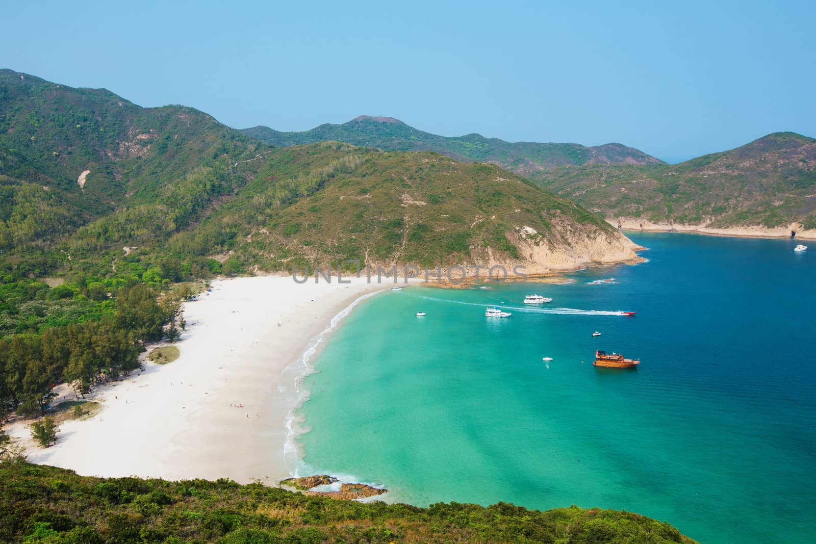 Hong Kong beach at daytime, hiking path