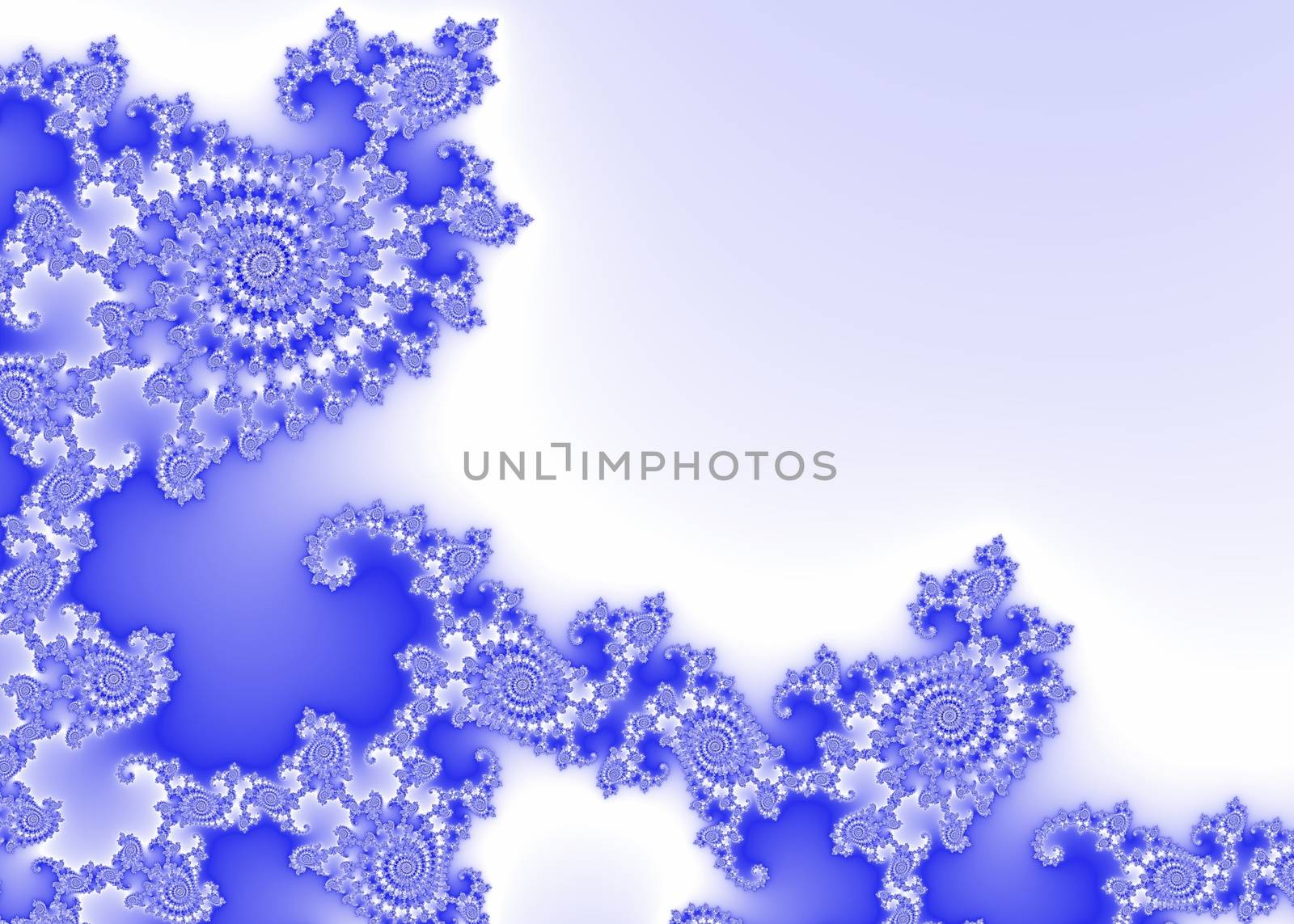 Blue Decorative Fractal Background with Spiral Reliefs - Abstract Image for Your Graphic Design
