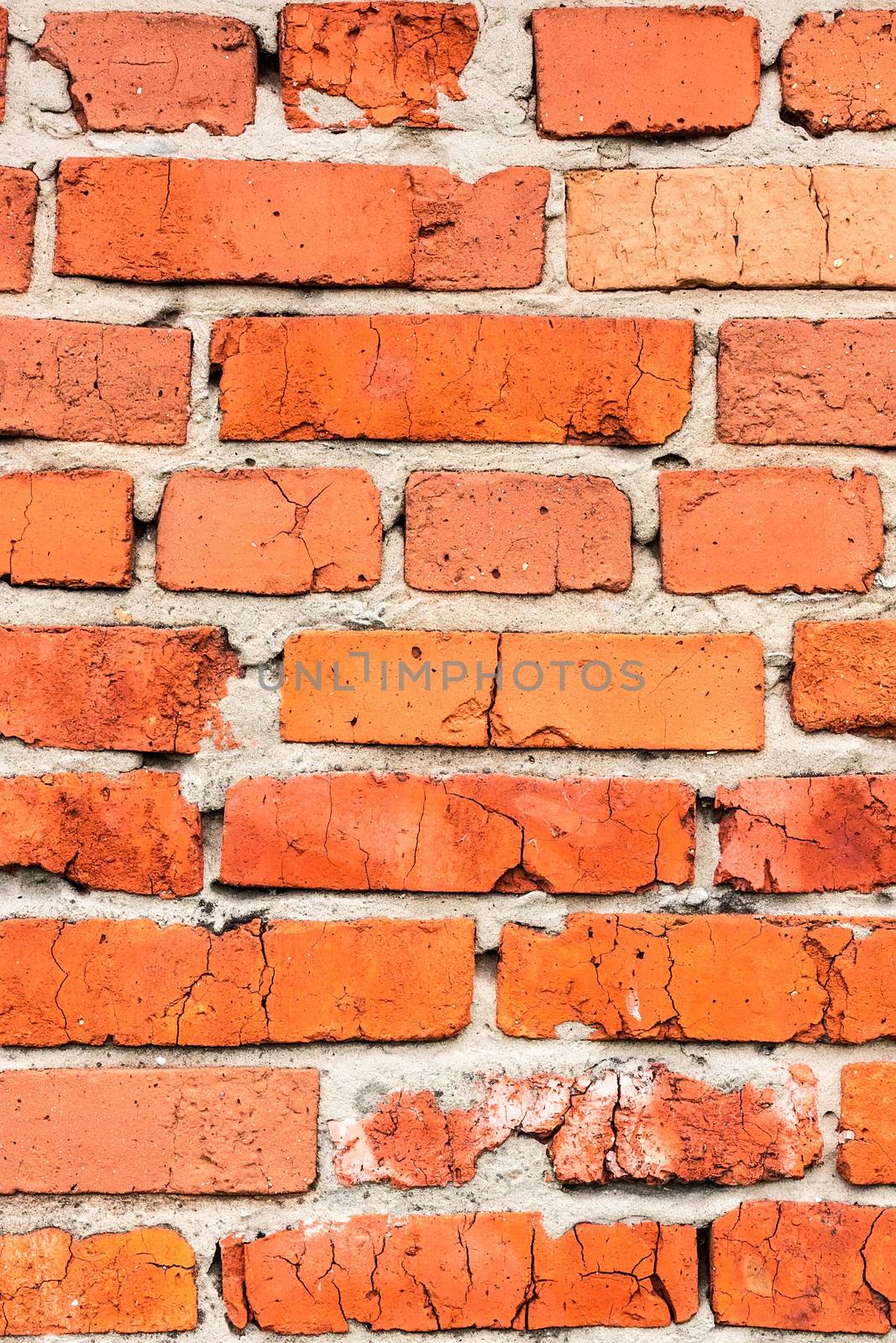 Brick wall, texture, background, summer, village, red brick