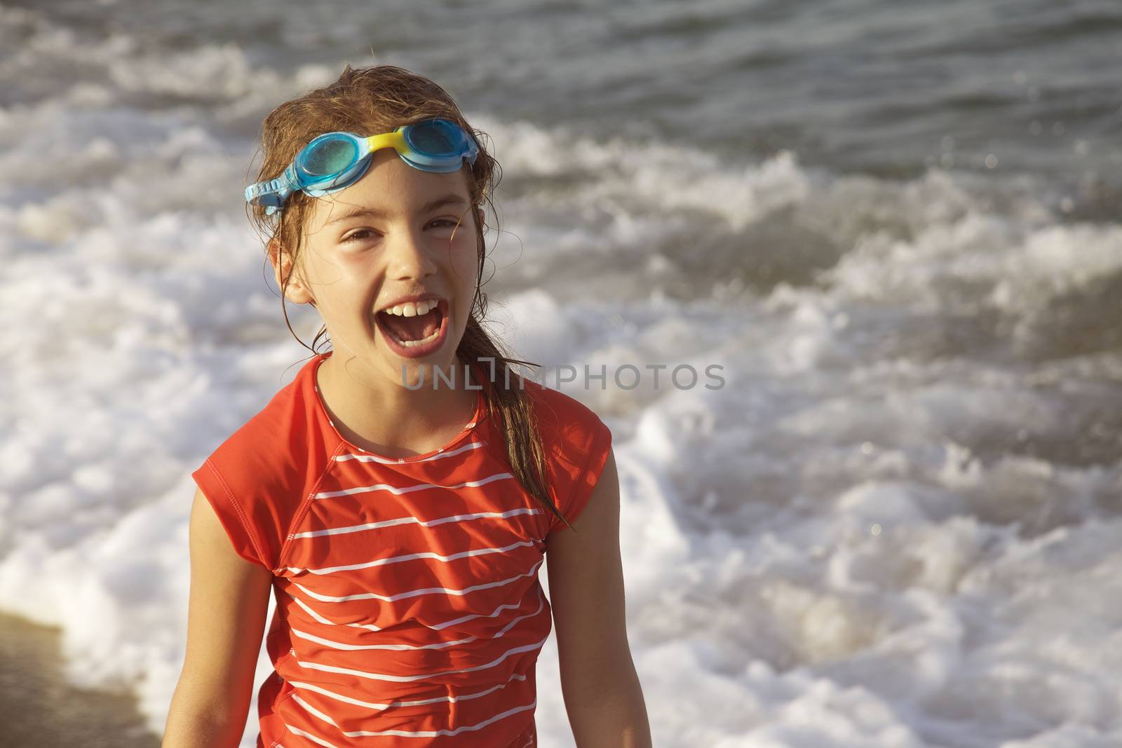 Girl Laughing Sea by vilevi