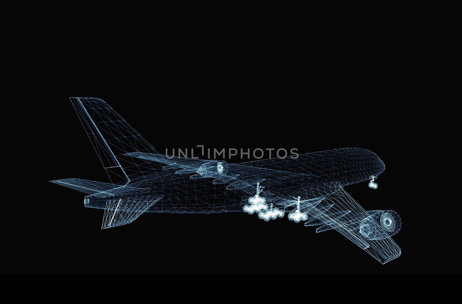 Abstract digital airplane by cherezoff
