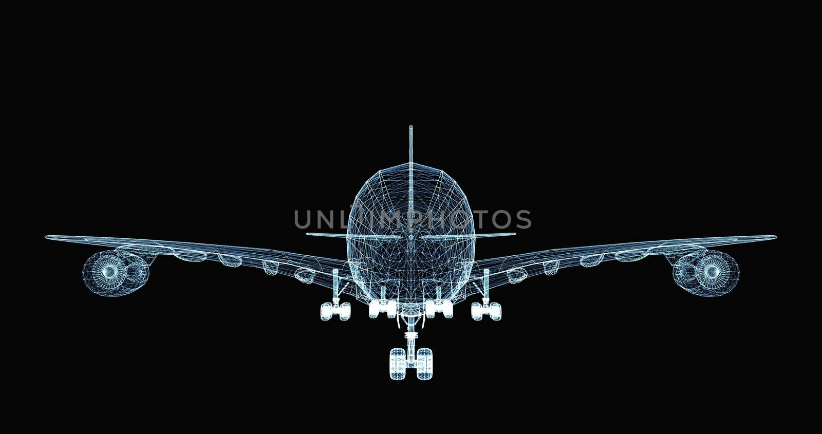 Abstract digital airplane by cherezoff