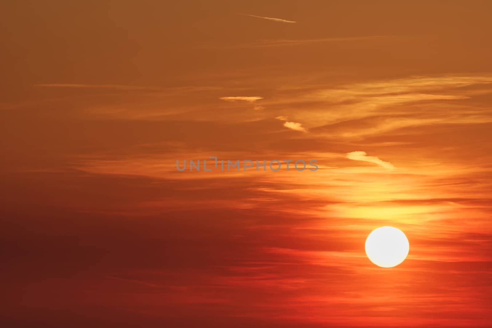 Background of colorful sky concept: Dramatic sunset with twilight color sky and clouds.