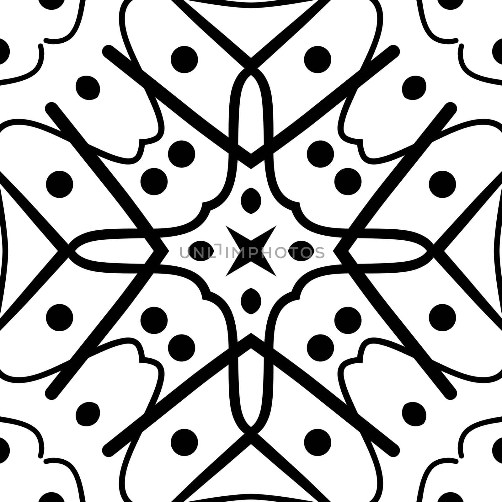 Digital computer graphic - decorative abstraction pattern in a black - white colors for design