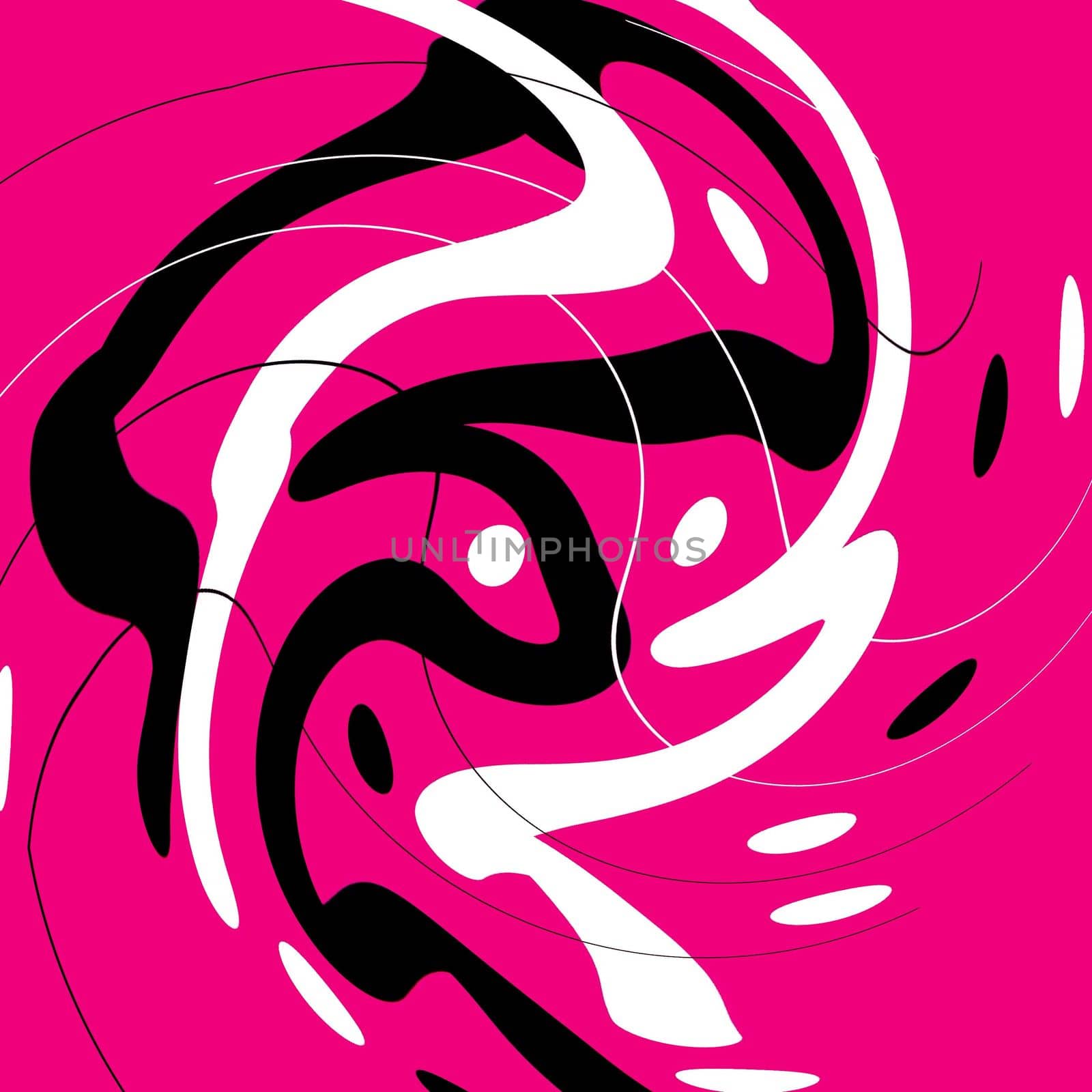 Digital computer graphic - abstract decorative background with a curves in a bright colors for design